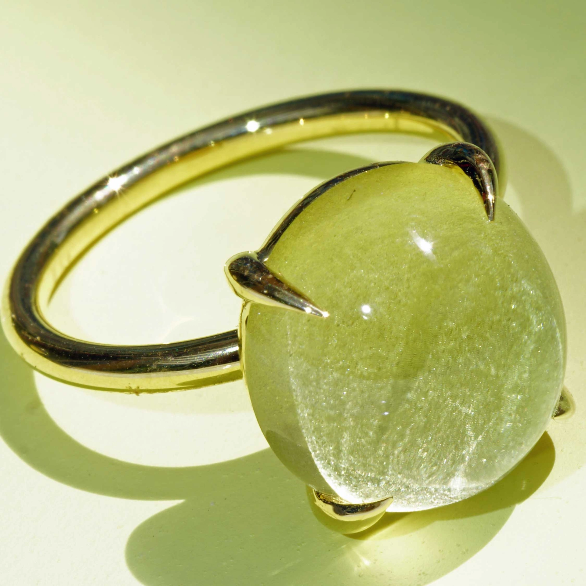 Lemon Quartz Ring 13x12 mm 18kt Yellow Gold...perfect Combination Ring
