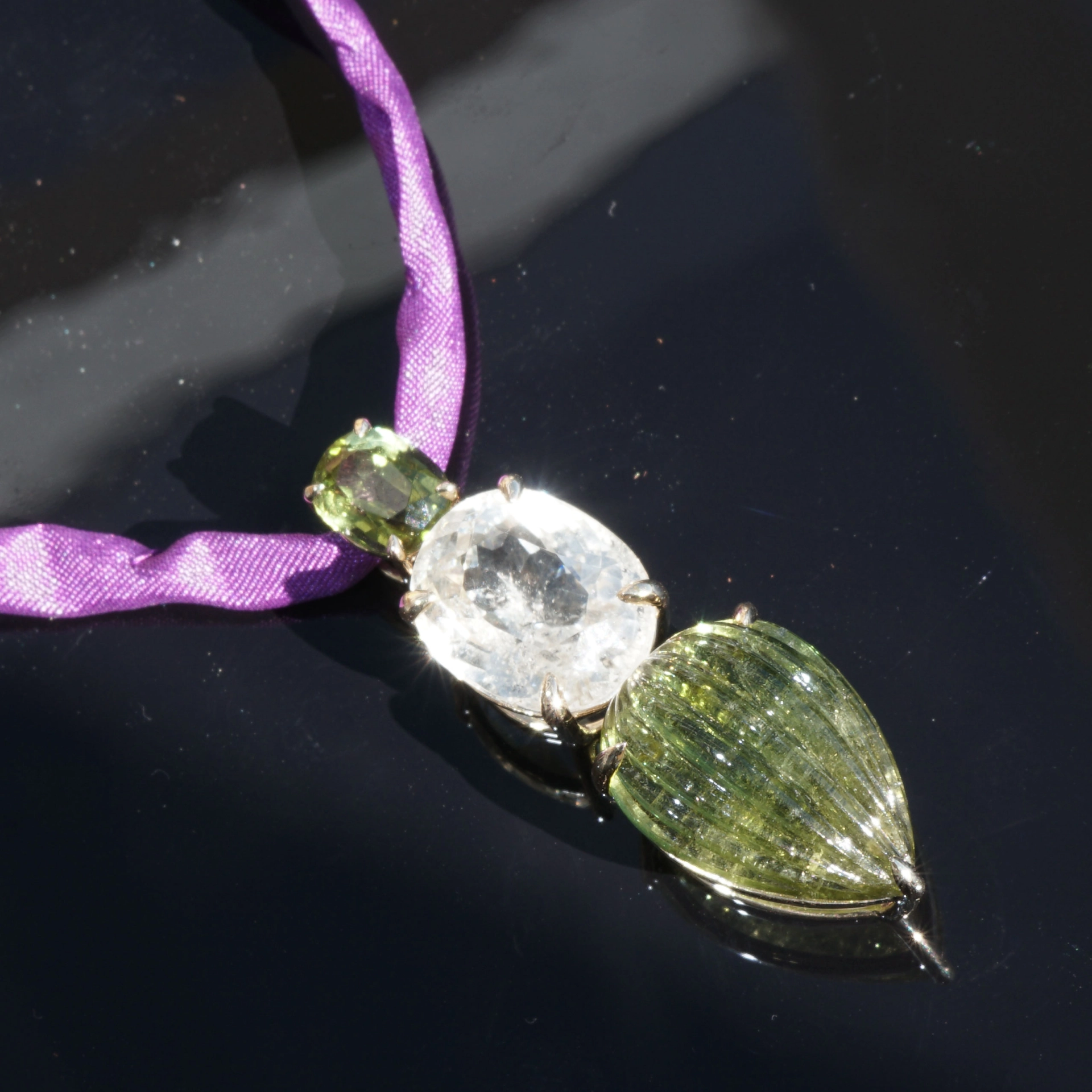 Tourmalin Pendant 18 kt Yellow Gold....to fall in love with the Color Green