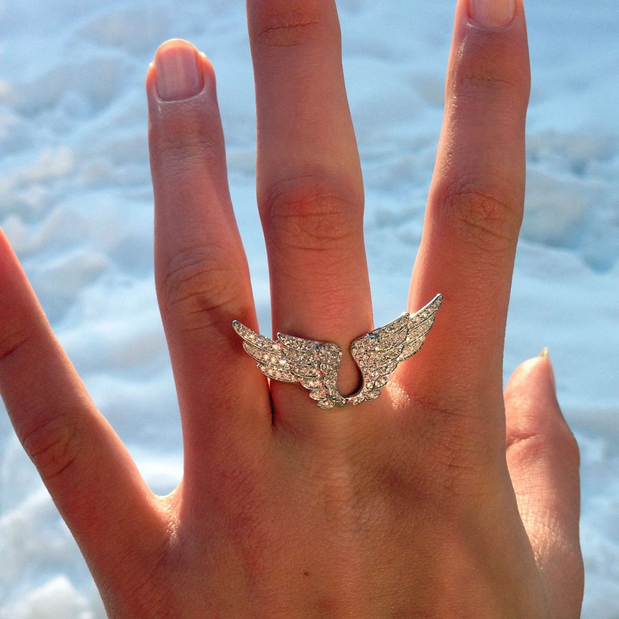 Give-me-wings-Ring-besetzt mit Brillanten-0.65 ct, 750er-Gelbgold/rhodiniert