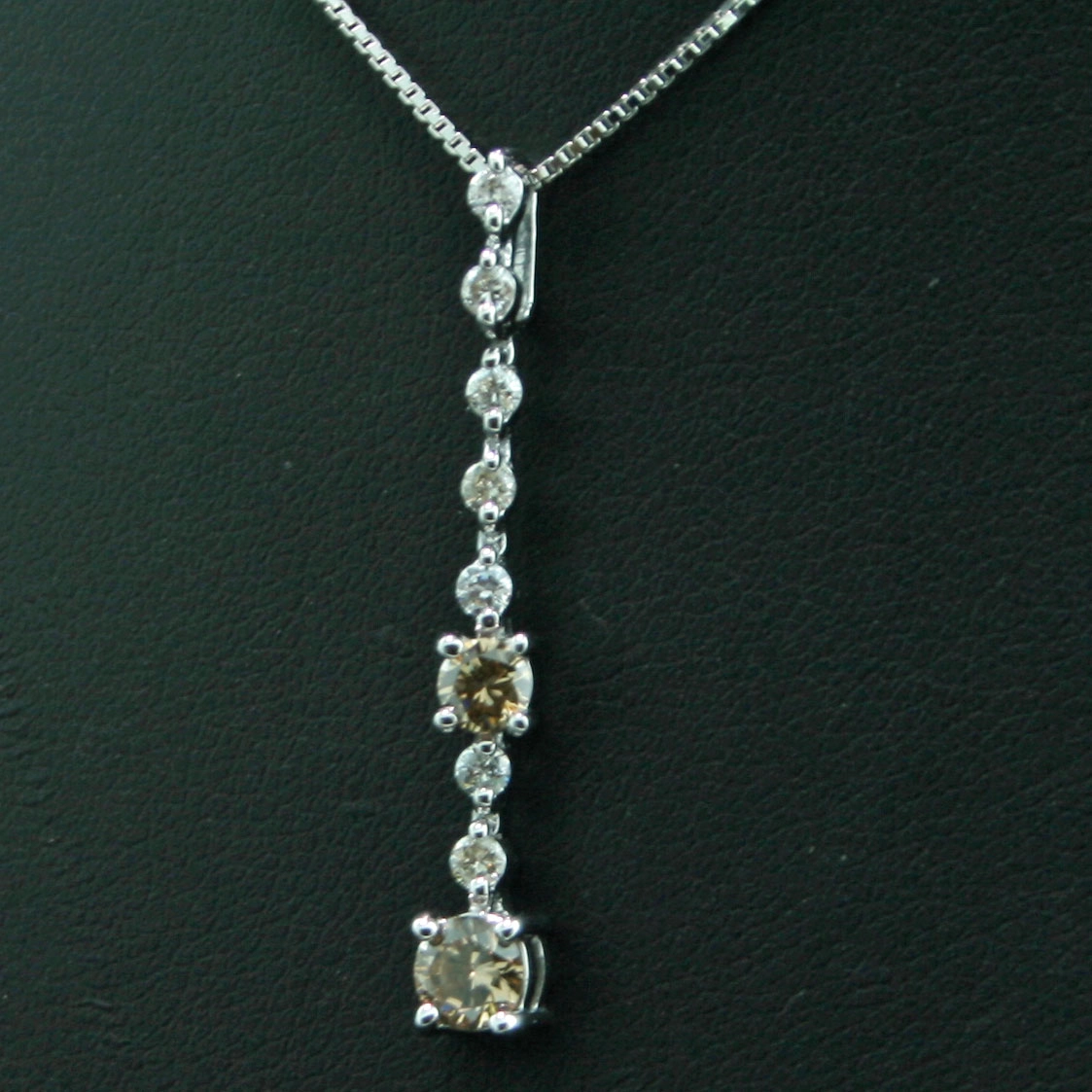 Zweifarbiger-Brillant-Anhänger mit Kette-0.50 ct-750er-Weißgold