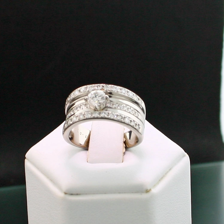 Brillant-Ring, 900er-Platin, 1.01 ct Brillanten