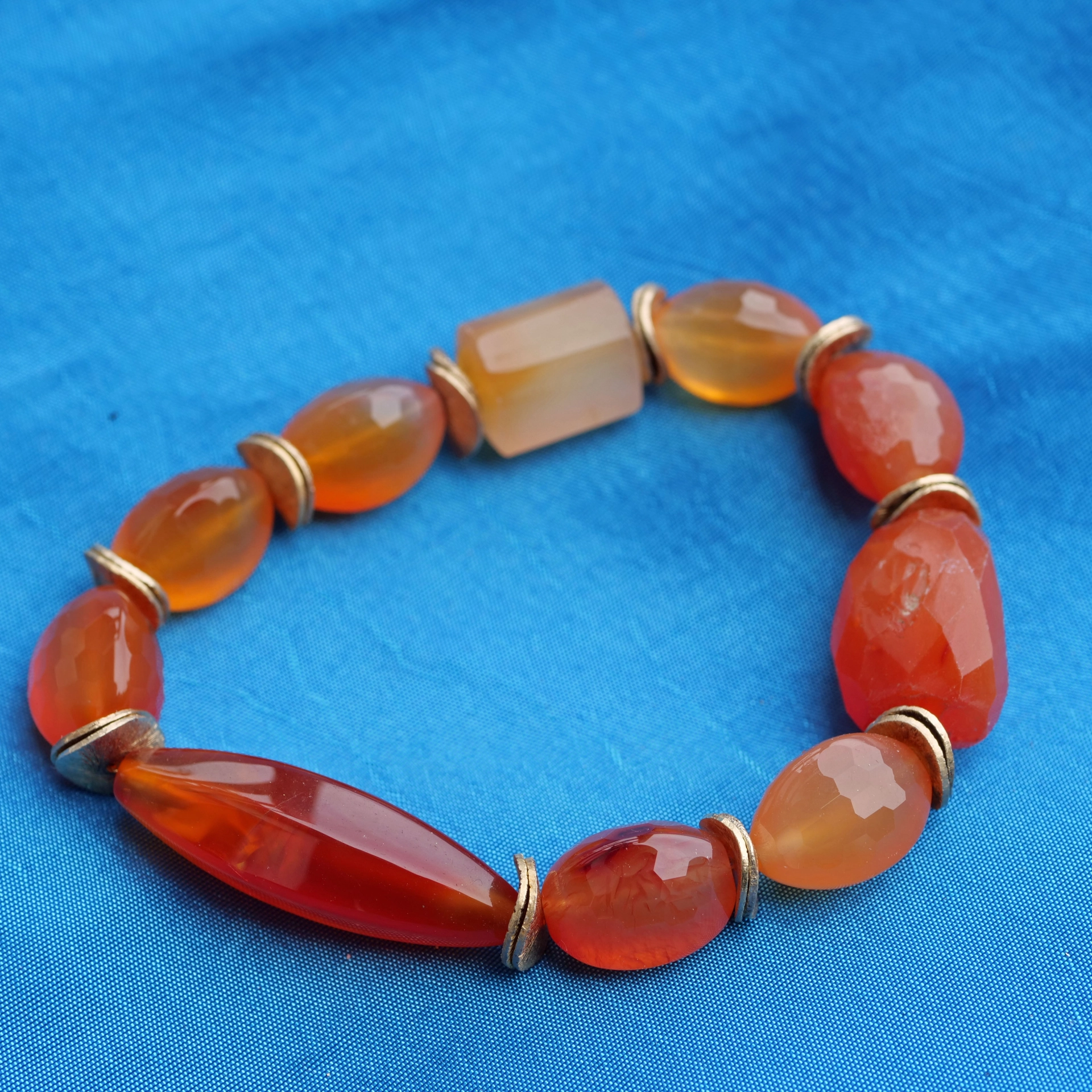 Carnelian Necklace, Bracelet and Earrings individually composed great color