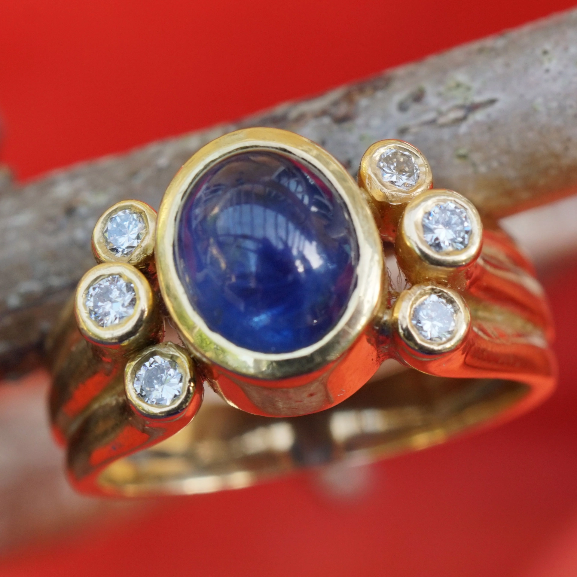 Brillant Saphir Ring 0.18 ct W SI 750er Gold aus Nachlassverwertung