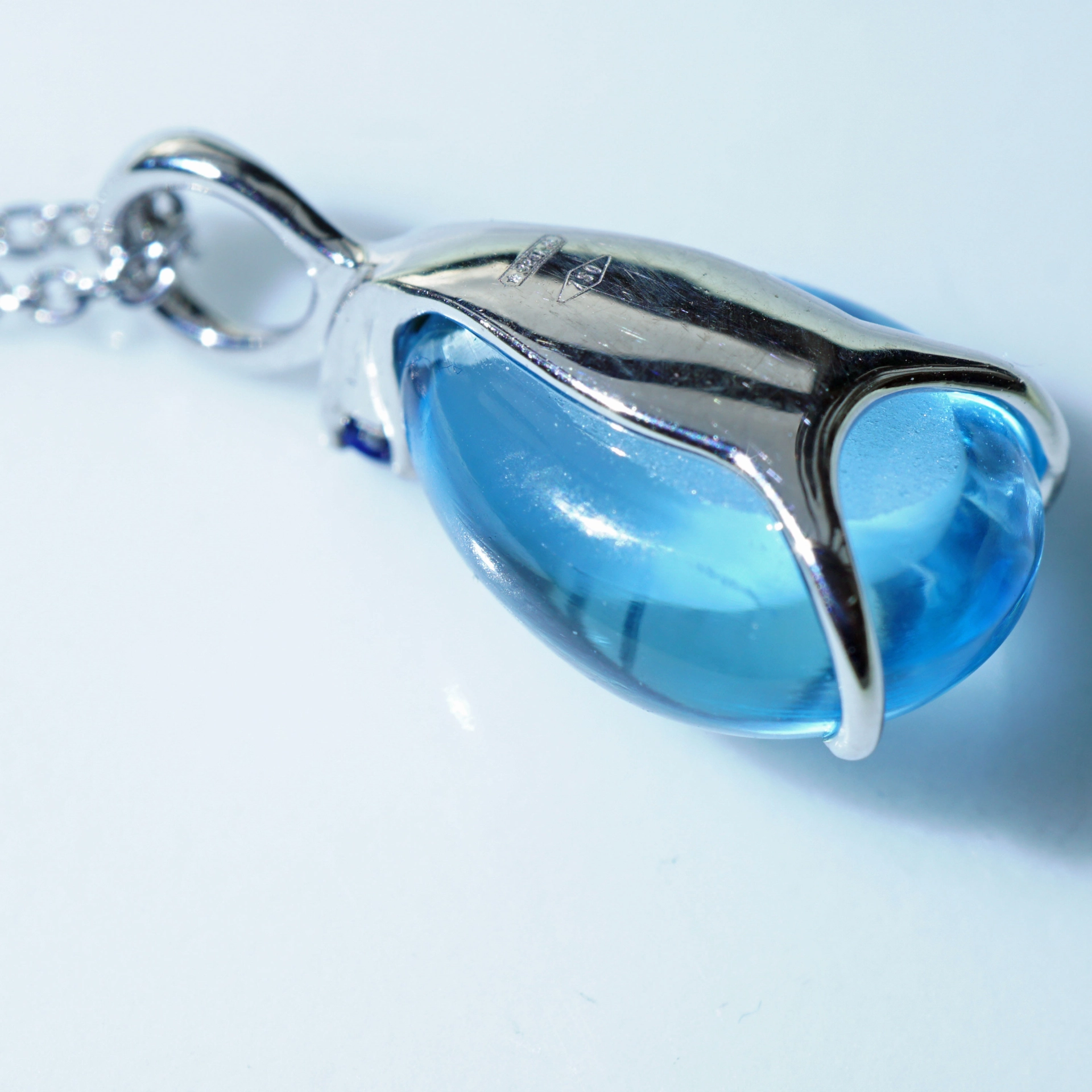Waterdrop Pendant...soo sweet...with bluetopaz and saphire...made in Italy