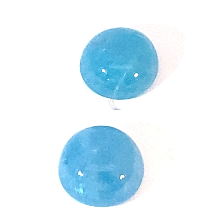 Paraiba Tourmaline Cabochons 1.6 and 2 ct Swimming Pool Blue vml. Brazil with GLA Certificate