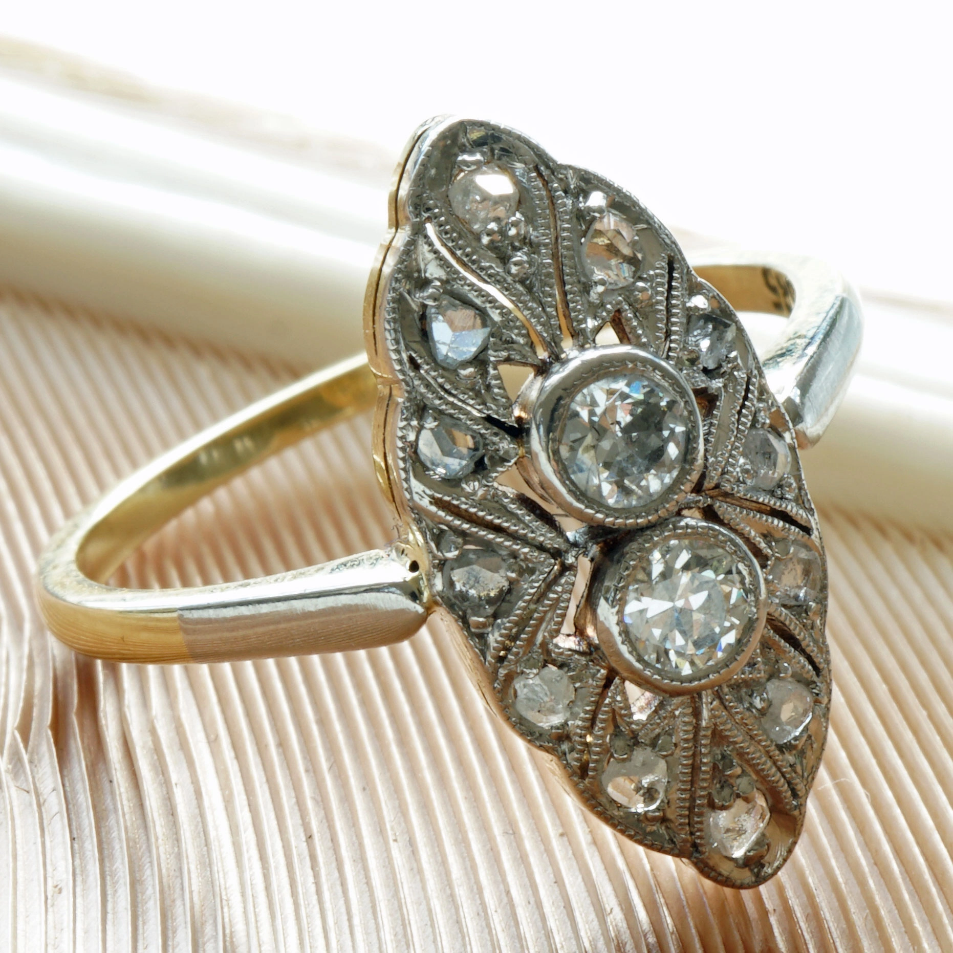 Art Deco Ring 1920-1930...Palladium and Diamonds...so elegant