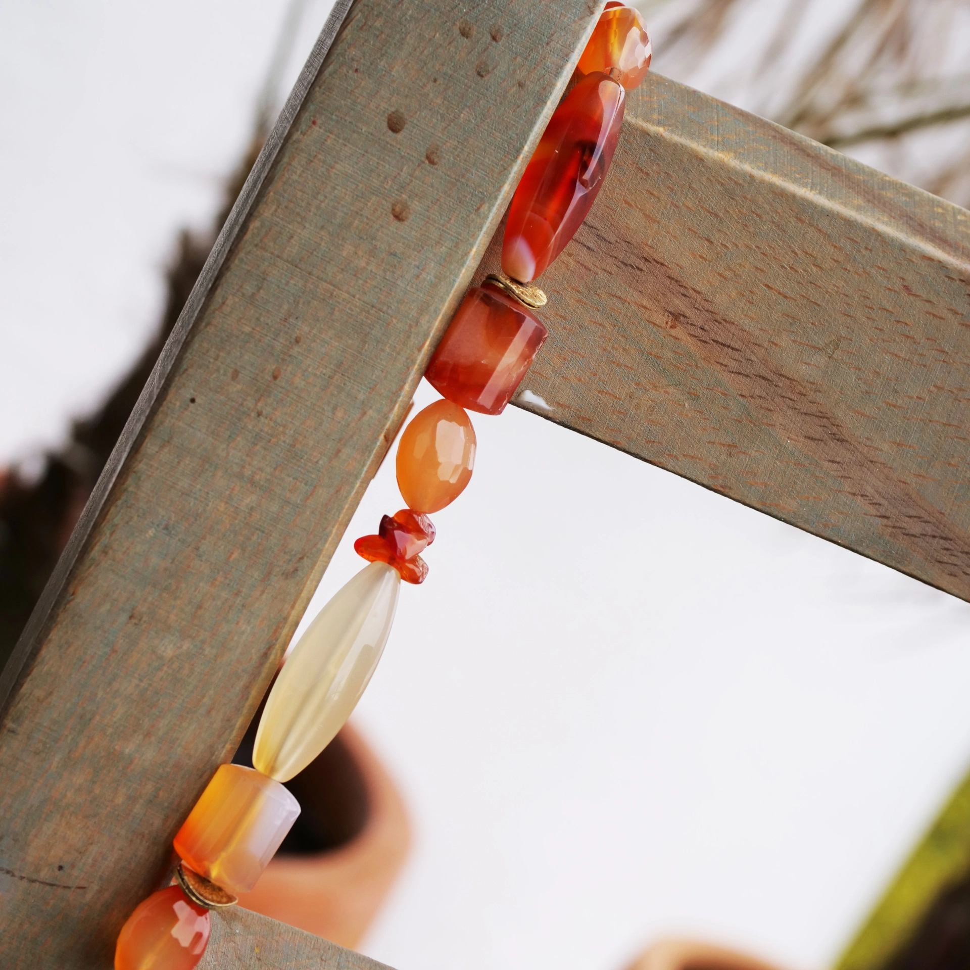 Carnelian Necklace, Bracelet and Earrings individually composed great color