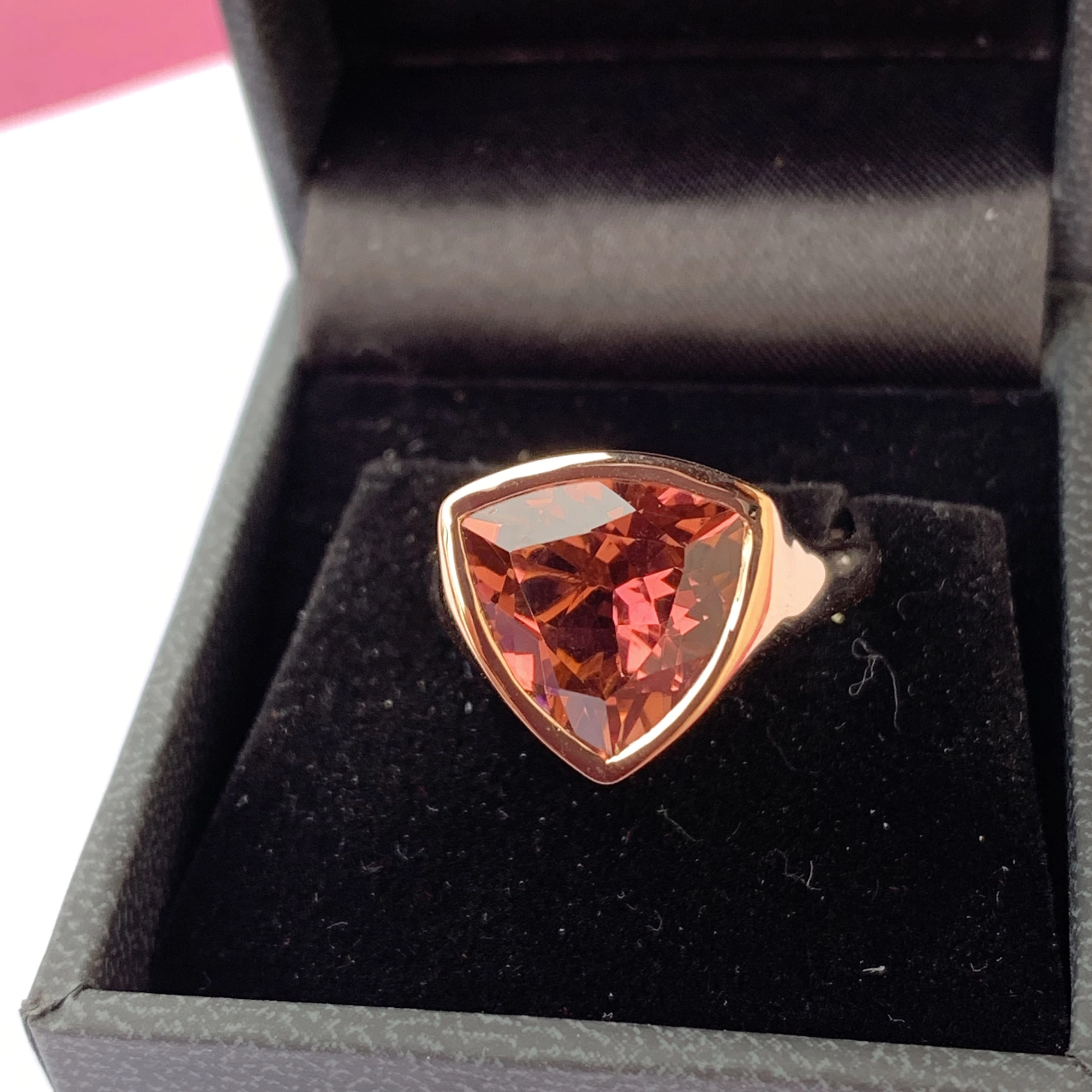 Turmalin Ring 750er Rosegold rot-orange 5.34 ct 15 x 14 mm AAA+