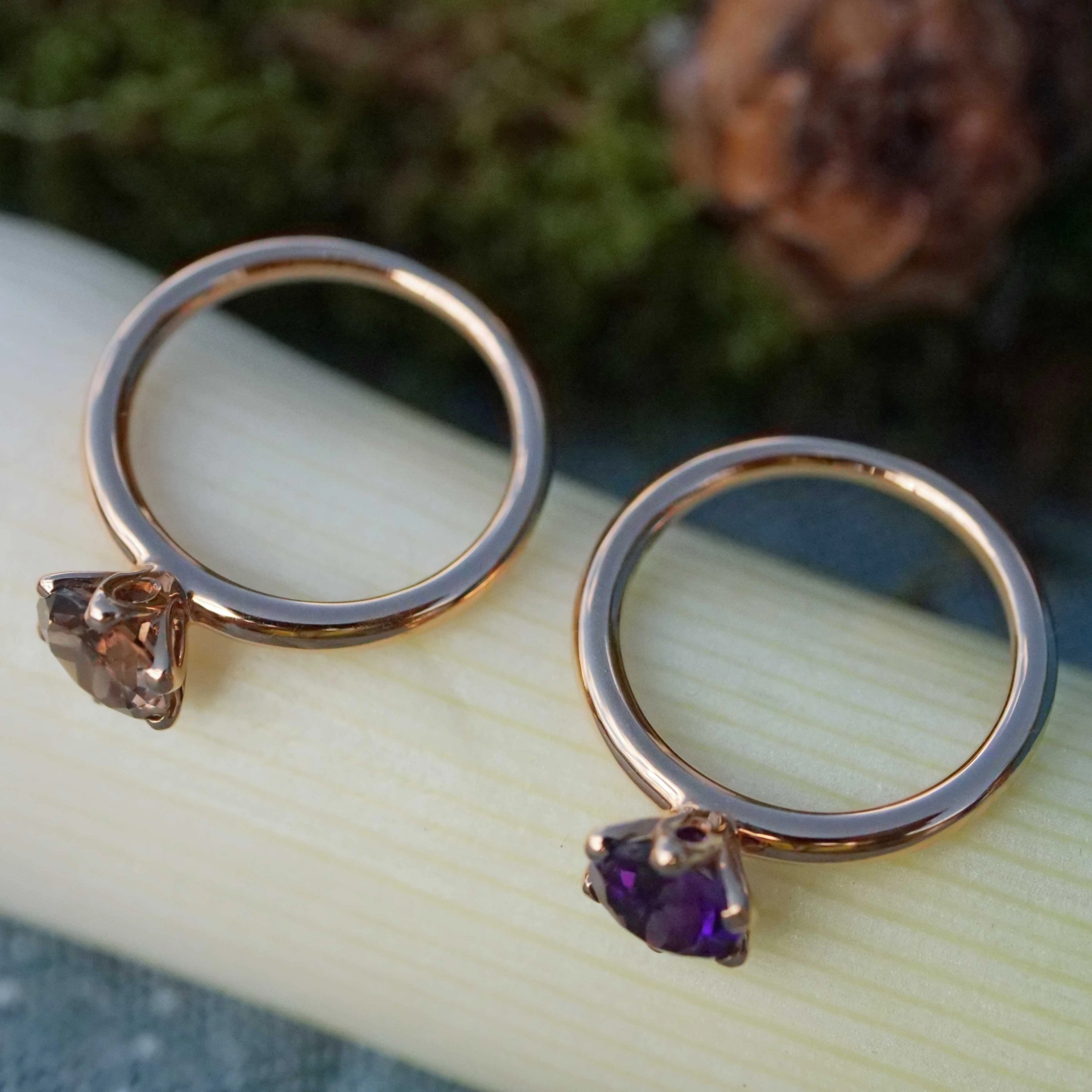 Bestseller Combination Ring made in Valenza...18 kt Rose Gold with Amethyst
