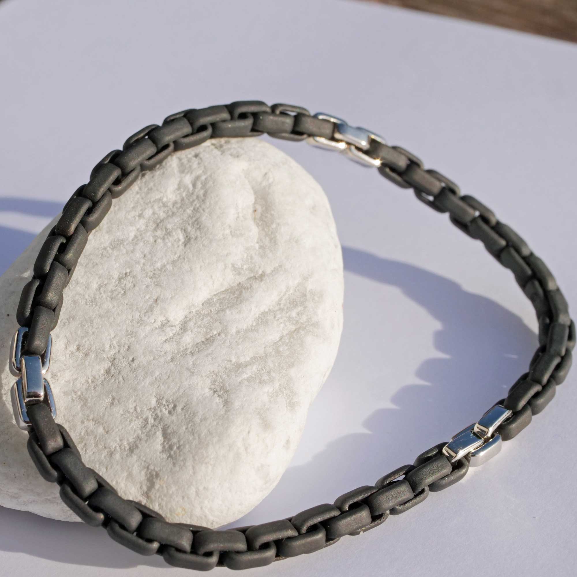 Unisex Bracelet Moove Titanium black matt 950 Platinum by Silhouette Schmuck Bentner