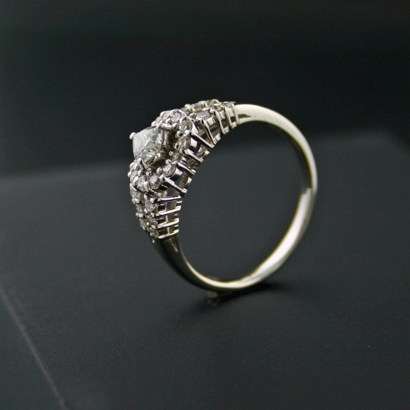 Brillant-Ring, 900/-Platin