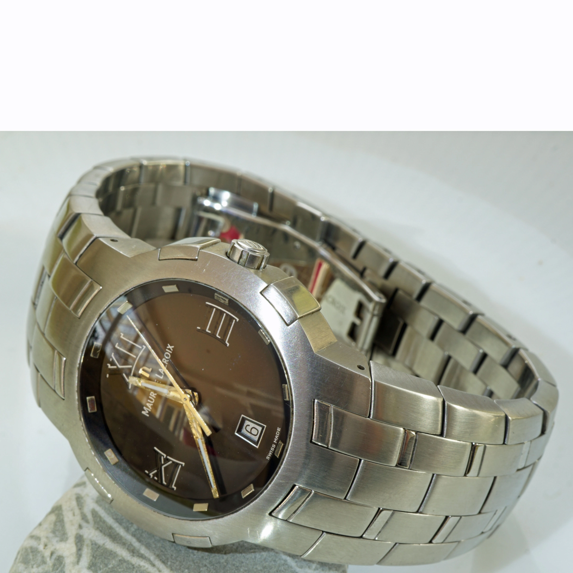 Maurice Lacroix Milstone Ref. MS 1017 great Swiss wristwatch steel for man