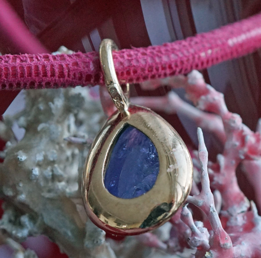Tansania Pendant 31 x 16 mm Silver 925 Roségold plated great color