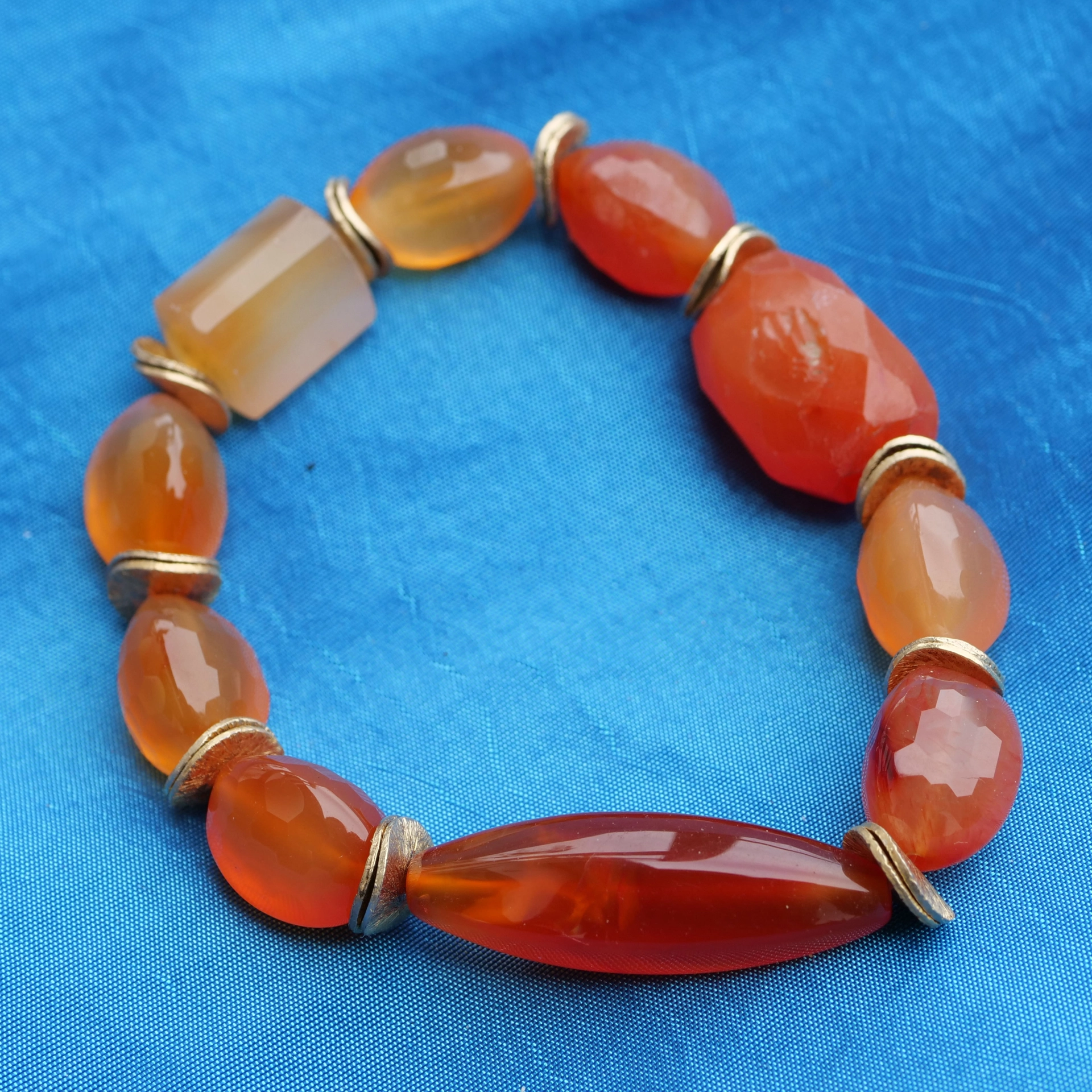 Carnelian Necklace, Bracelet and Earrings individually composed great color