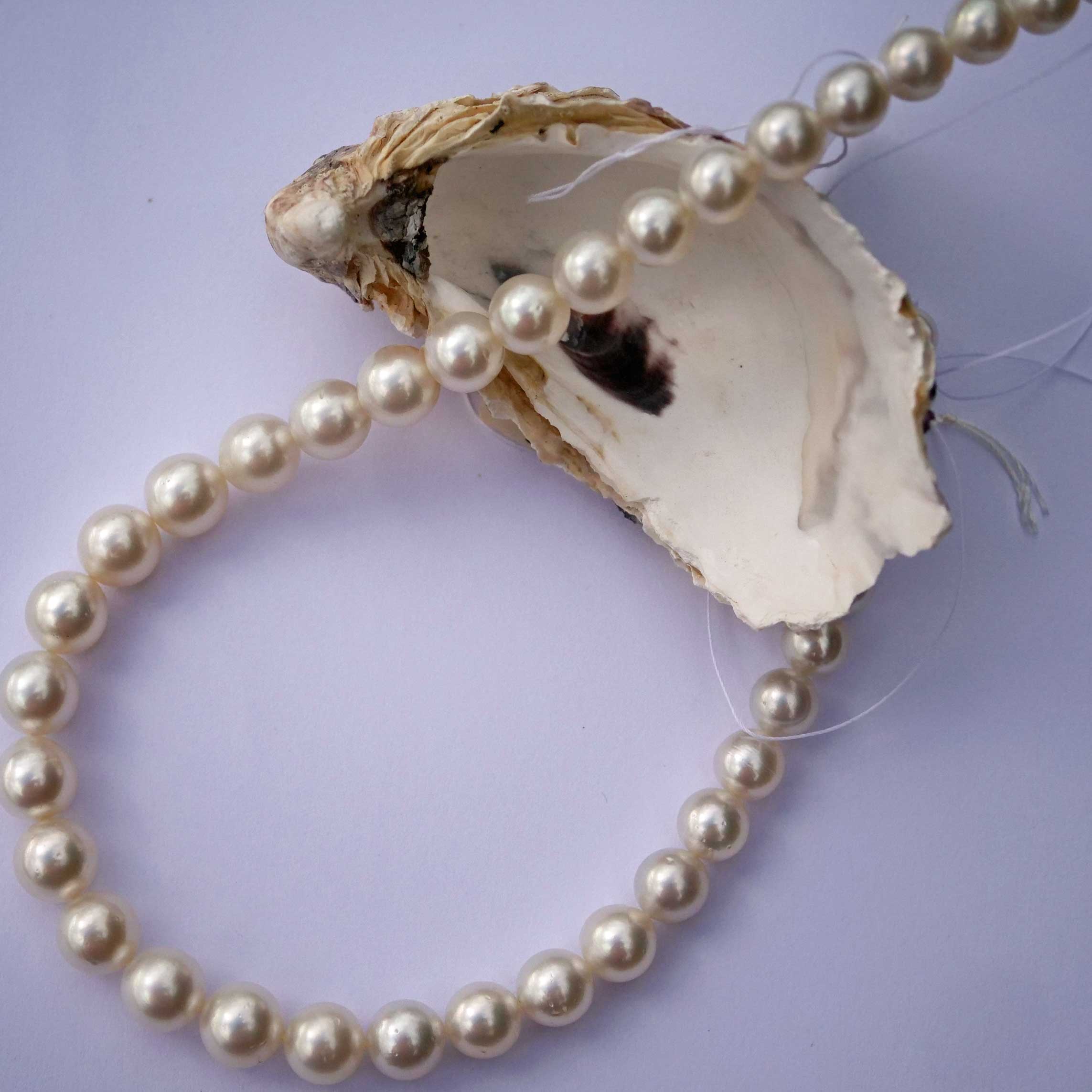 SOUTH SEA Cultured Pearl Strand white AAA+ FINE Luster round 11.9 x 9.0 mm elegant classic