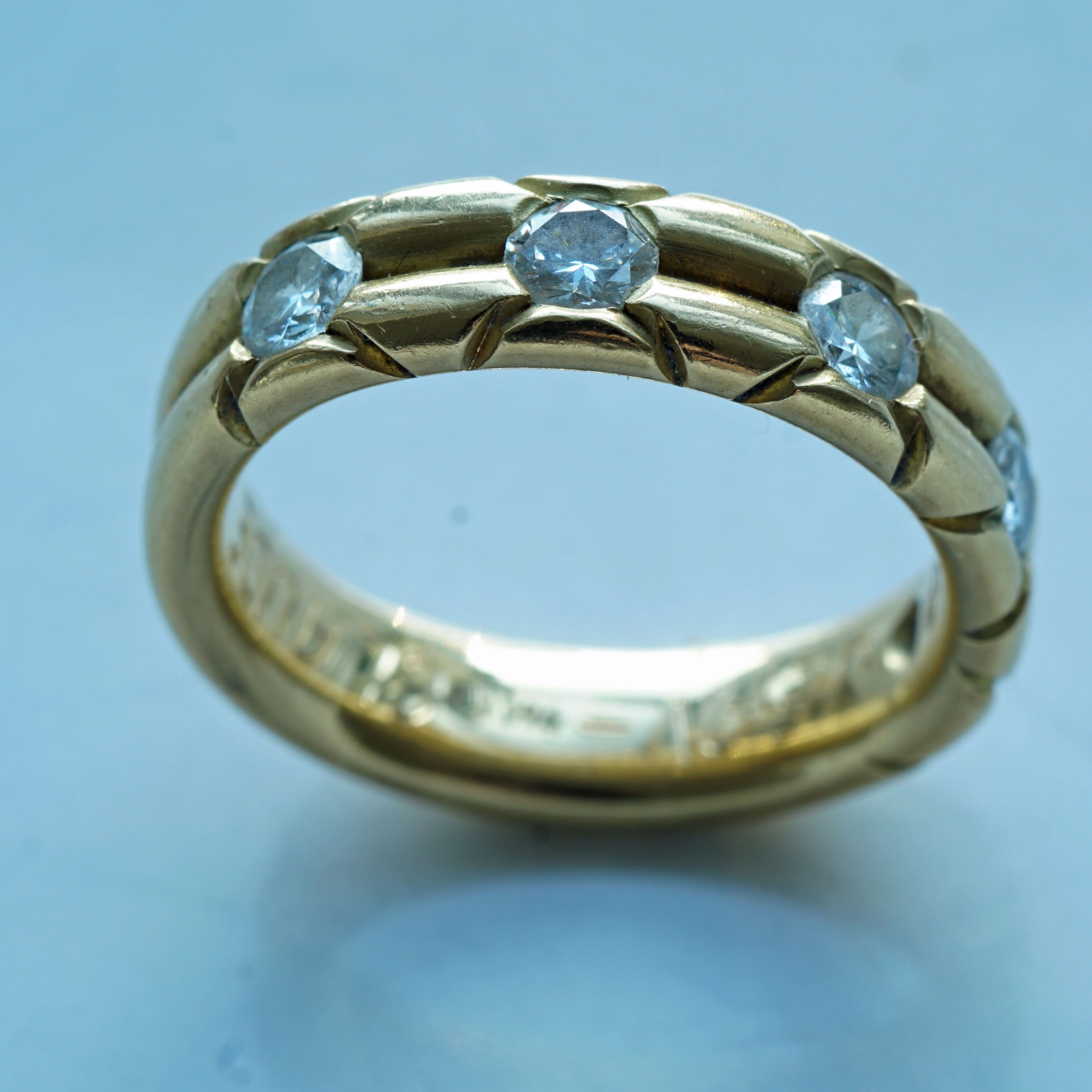 Solid Band Ring...wonderful Brilliants...a perfect Slip-On Ring