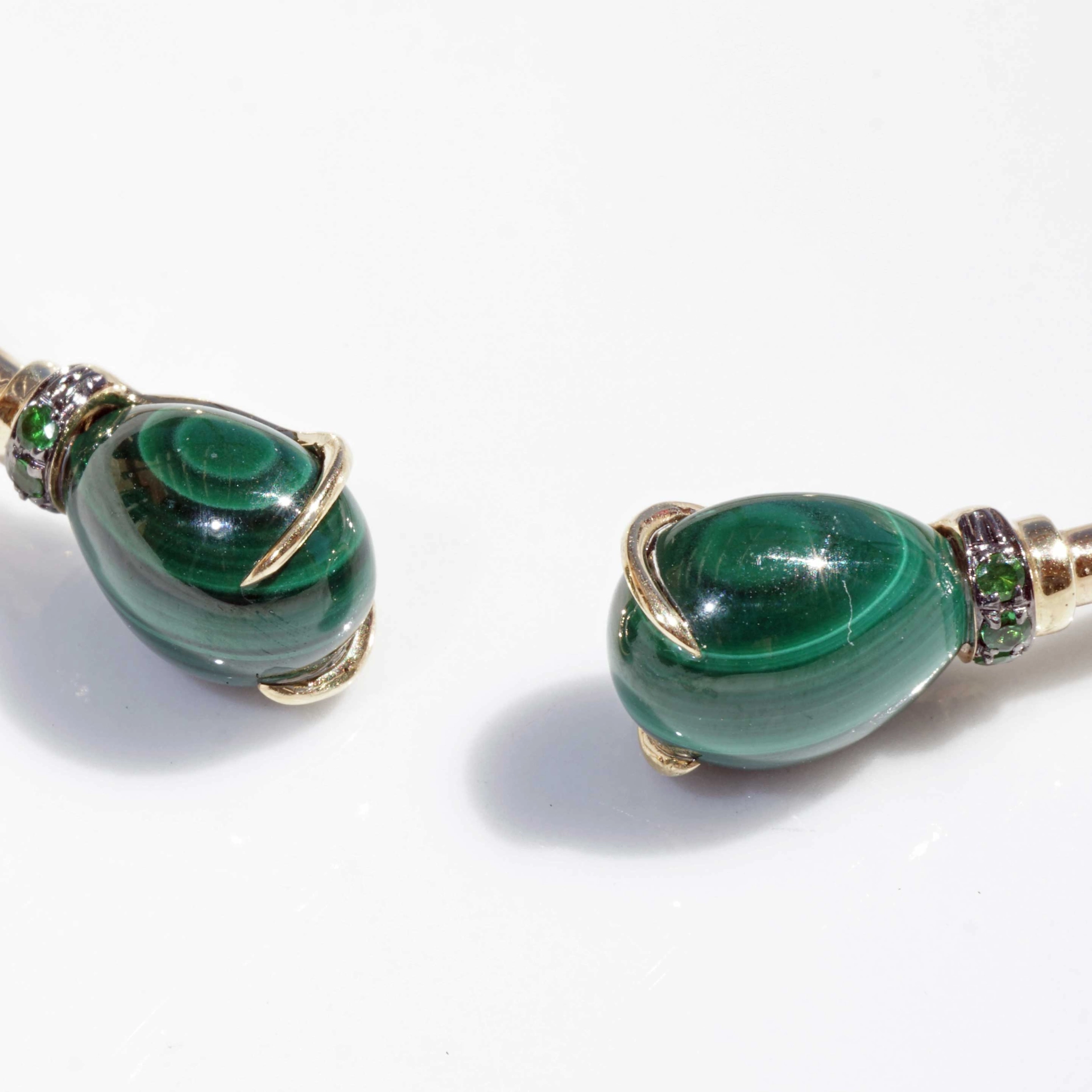 Malachite Tsavorithe Bracelet 18 kt Yellowgold 7 ct ...very nice and elegant!