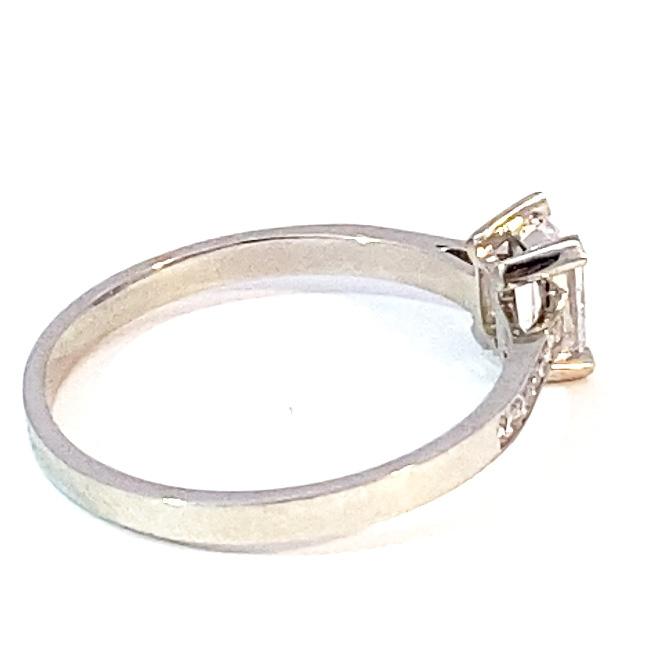 Emerald Diamond Ring 0.64 ct D VS2 Silhouette Bentner GIA Certificate 950 Platinum