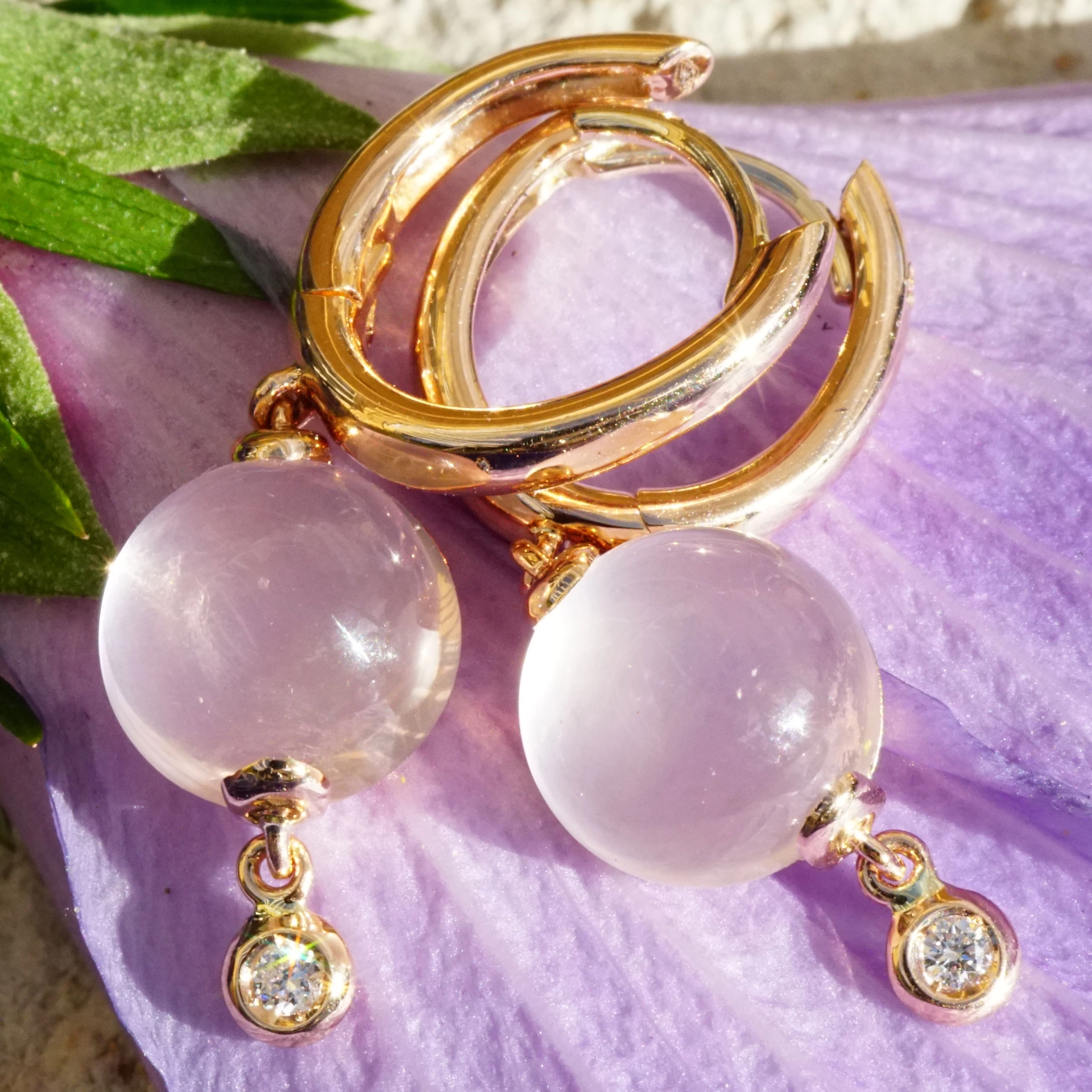 Rosequartz and Diamonds....ideal Kombination with Rosegold
