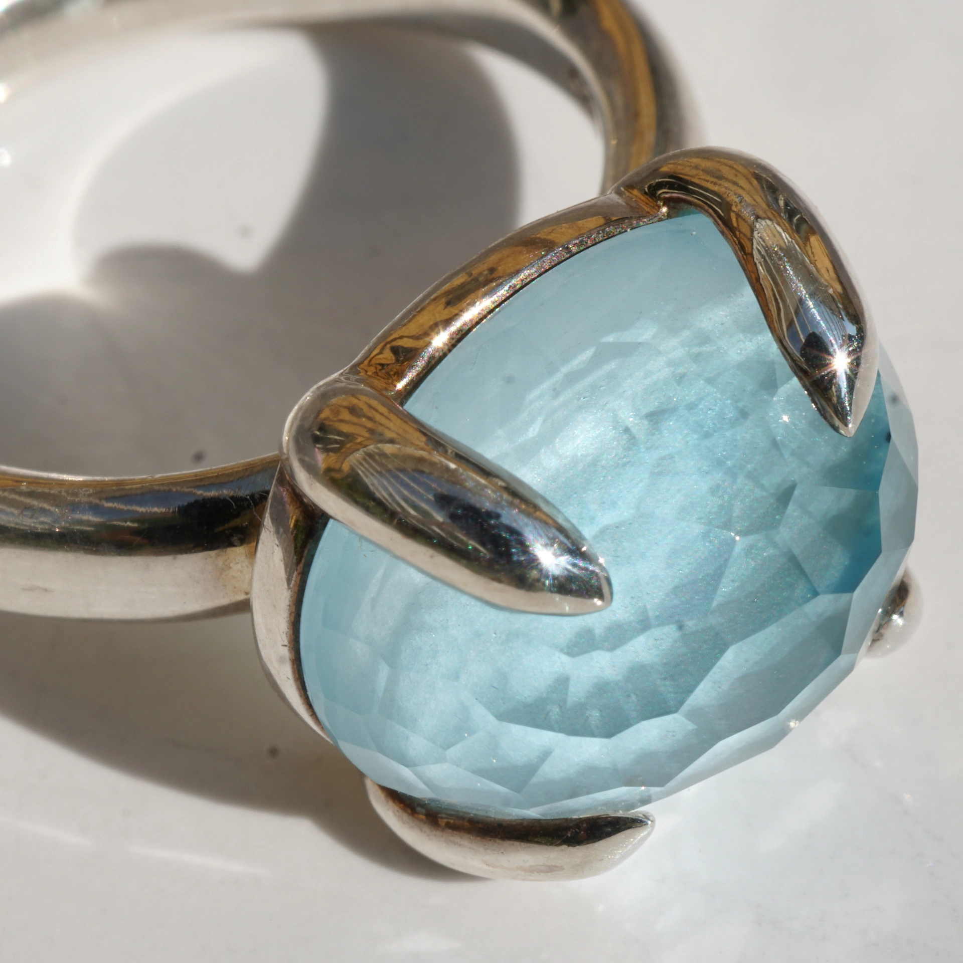 CHILANGO RING Blue Topaz bombastisch 925er Silber neu mit orig. Etui massiv