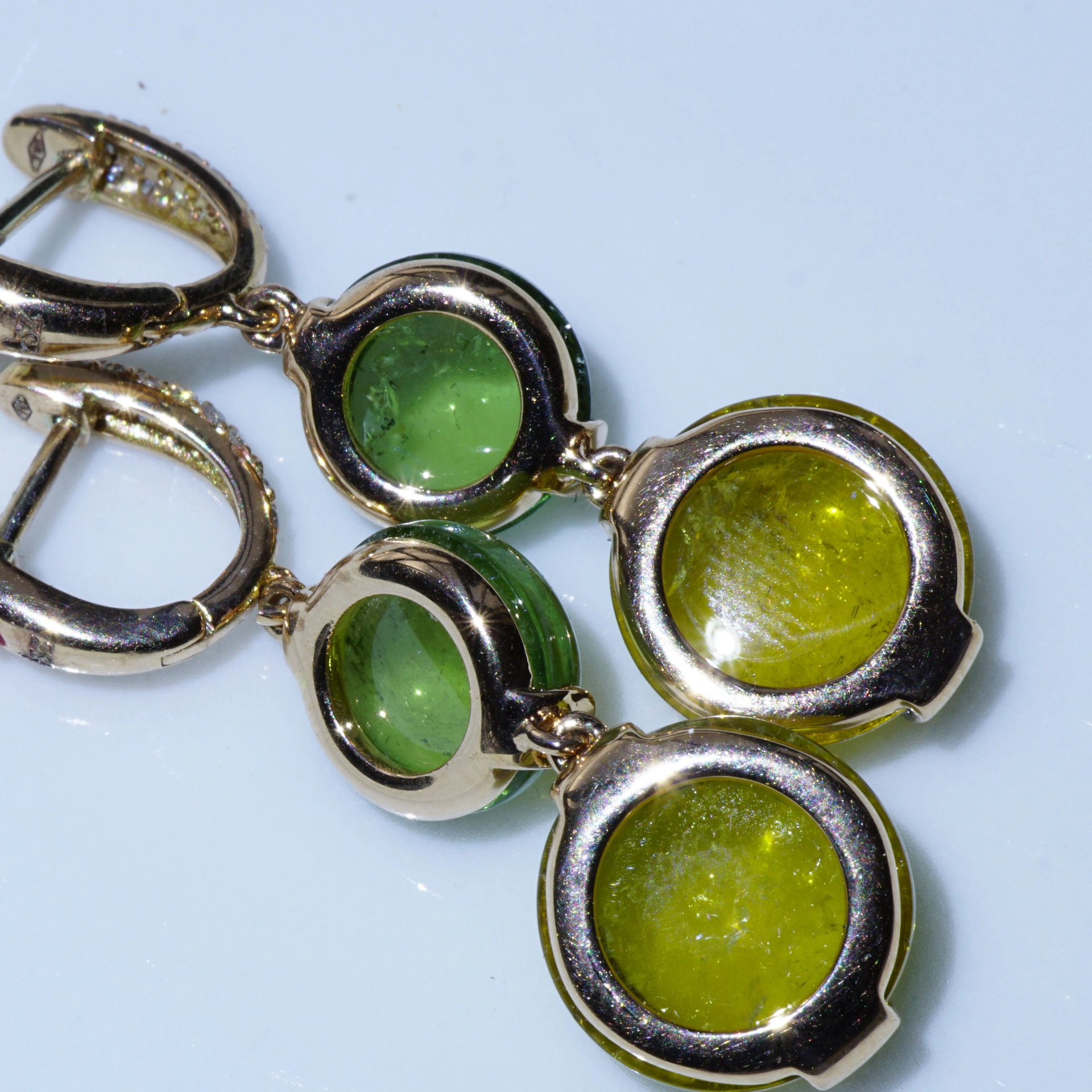Mint Green and Olive Yellow Tourmaline Earrings....marvellous