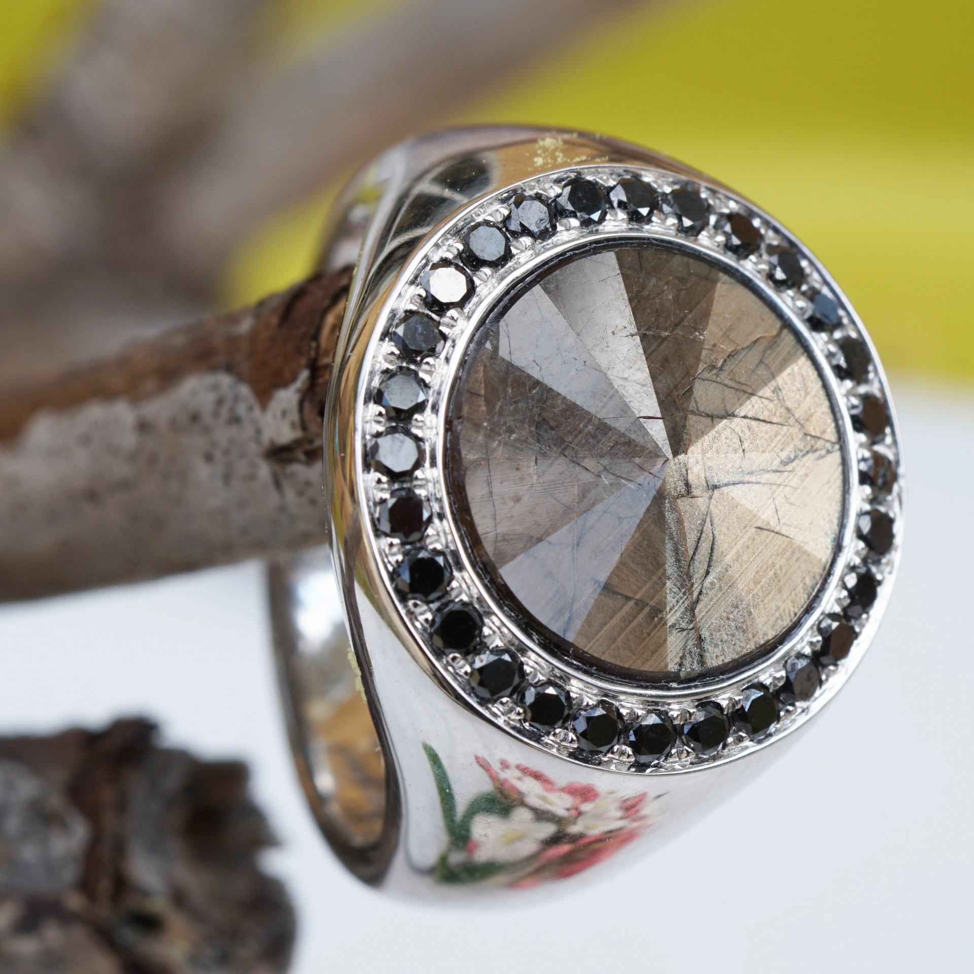 Saphir Diamant Ring 5.63 ct 0.42 ct AAA+ 750er Weissgold seltene Goldfarbe
