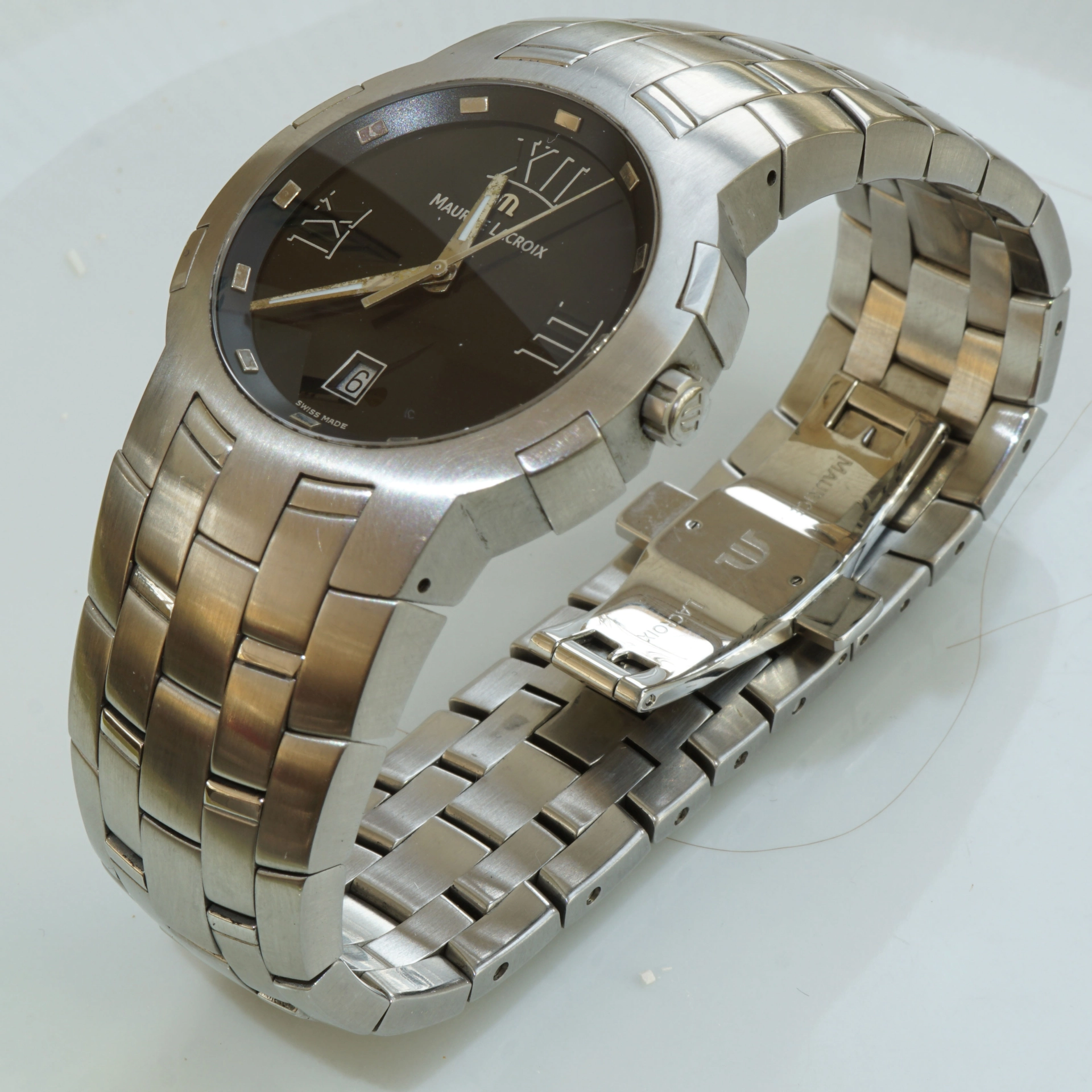 Maurice Lacroix Milstone Ref. MS 1017 great Swiss wristwatch steel for man