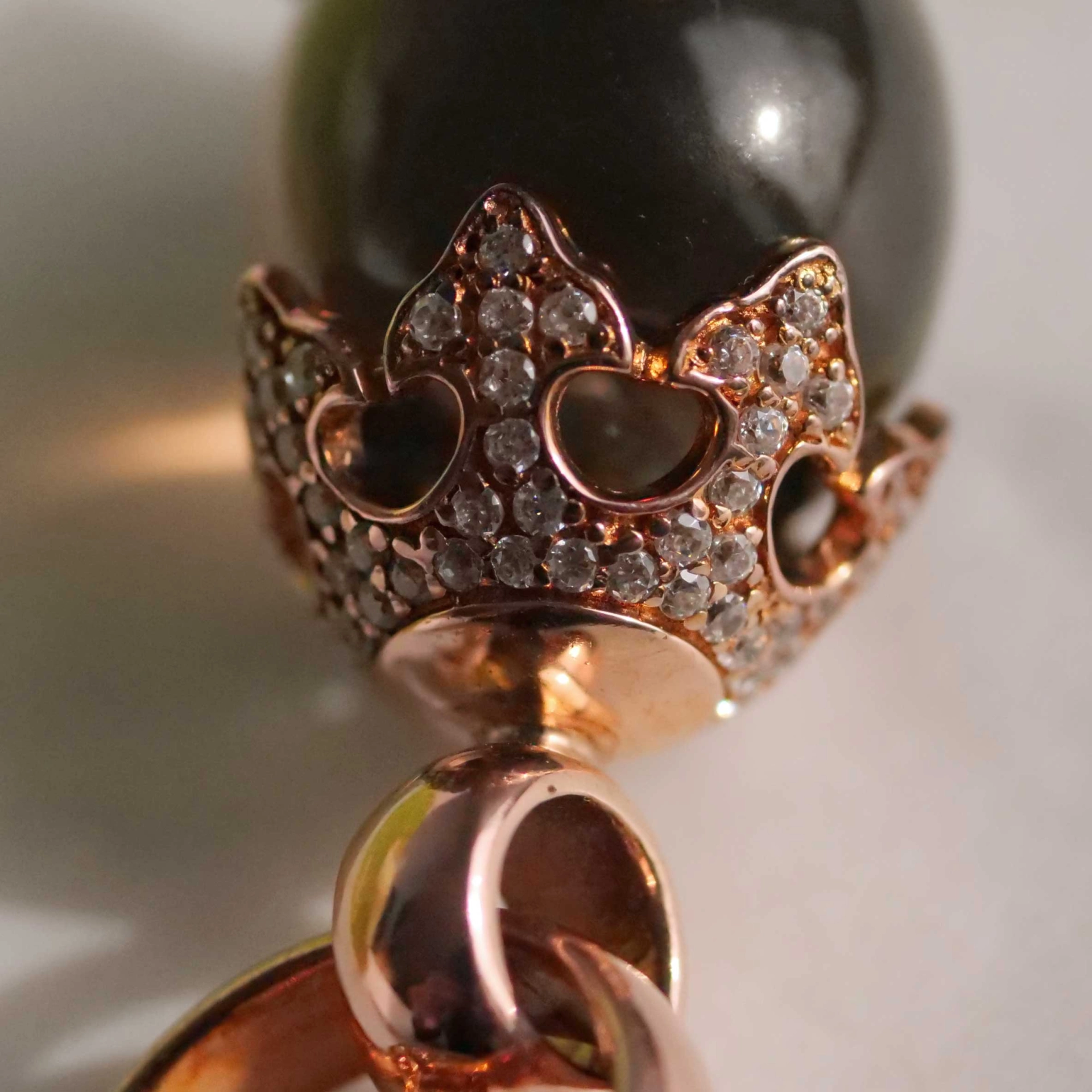 Chilango Pendant Crystal Smokey Quartz Crown Circonia 925 Silver