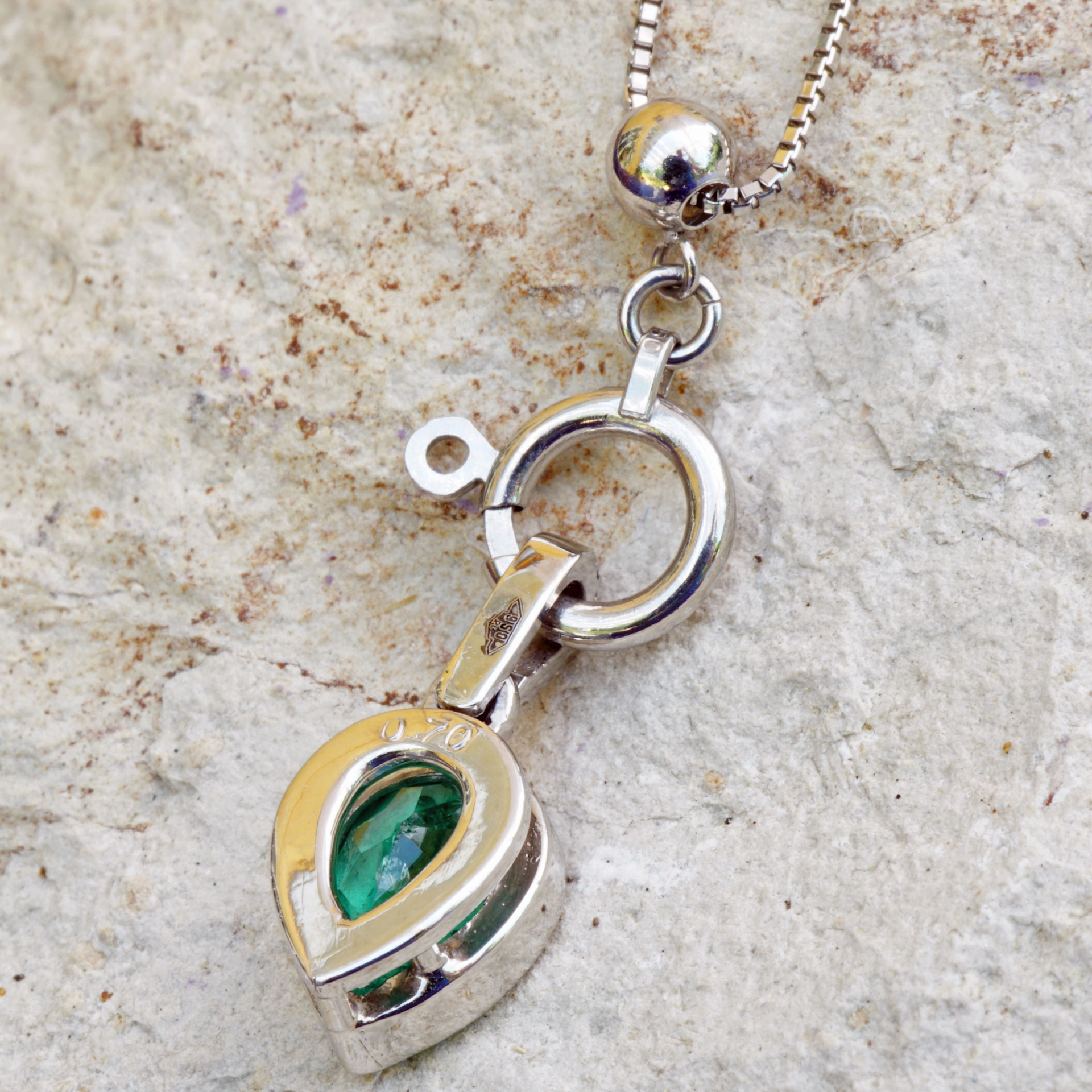 Emerald Pendant Platinium  1.07 ct ..real Colombians are fun