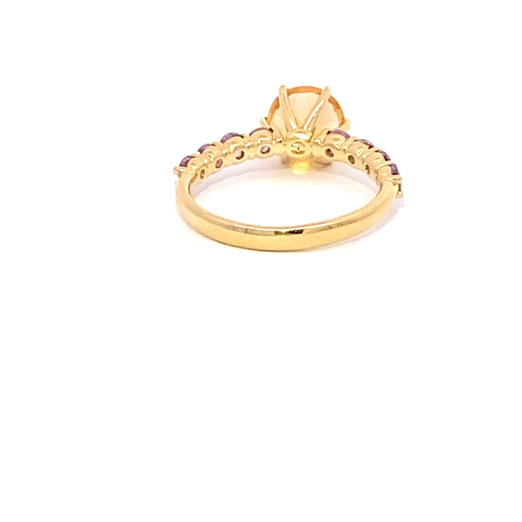 Cool Color Gemstone Jewellery I Sapphire Citrin Ring in 750 Yellow Gold 2.63 ct in gold-yellow and muscatviolet