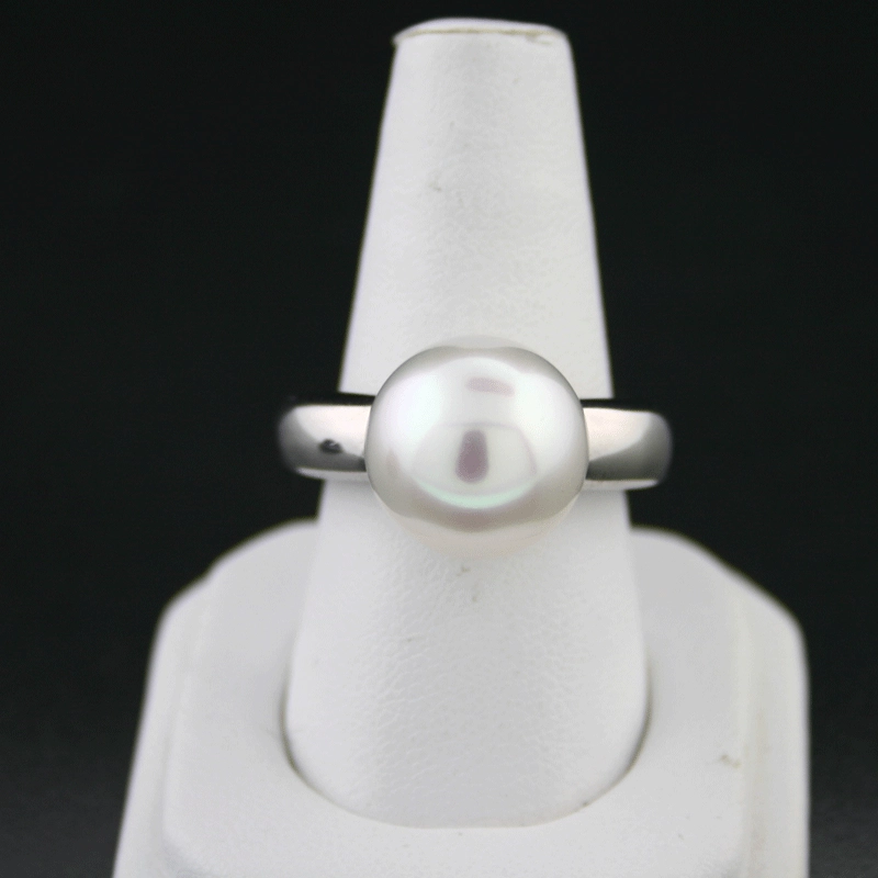 Südsee-Zuchtperl-Ring, 18 Karat Weißgold