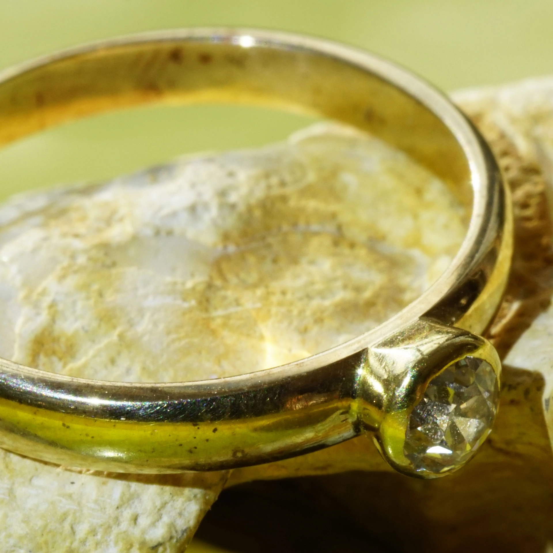 Oldcut Diamondl Ring 14 kt Gold...new Model