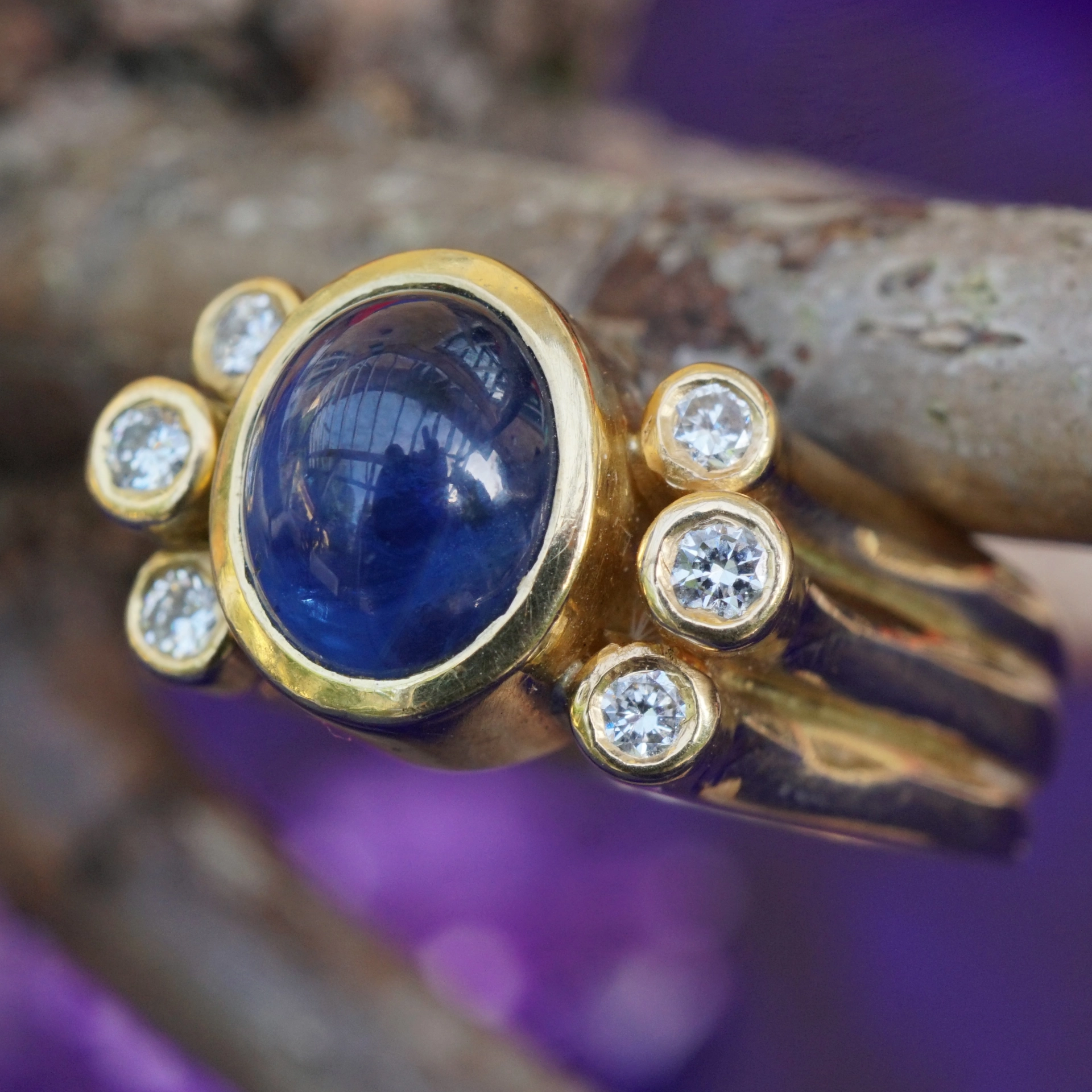 Brillant Saphir Ring 0.18 ct W SI 750er Gold aus Nachlassverwertung