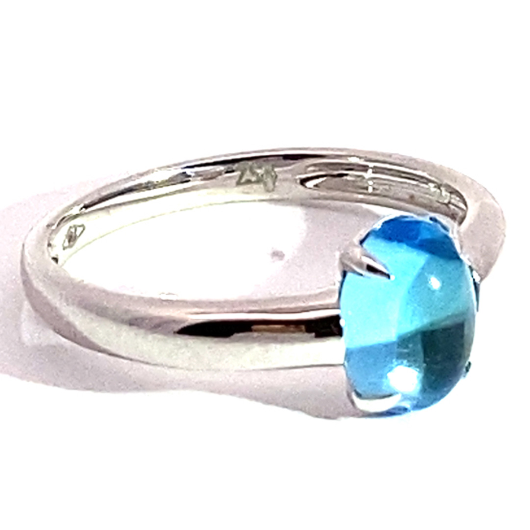 Blue Topaz Ring 750 White Gold Ocean Blue.... sweet Temptation... made in Italy... high-quality