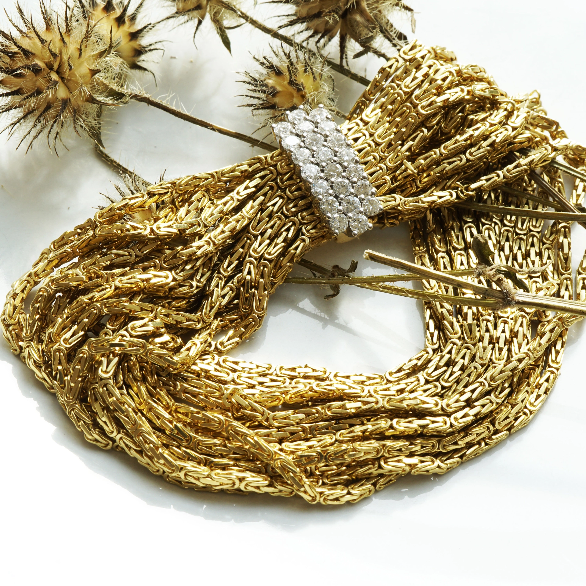 Brillant Armband Vintage 60er 1.0 ct 91 Gramm 750er Gelbgold Weissgold 18,5 cm Länge