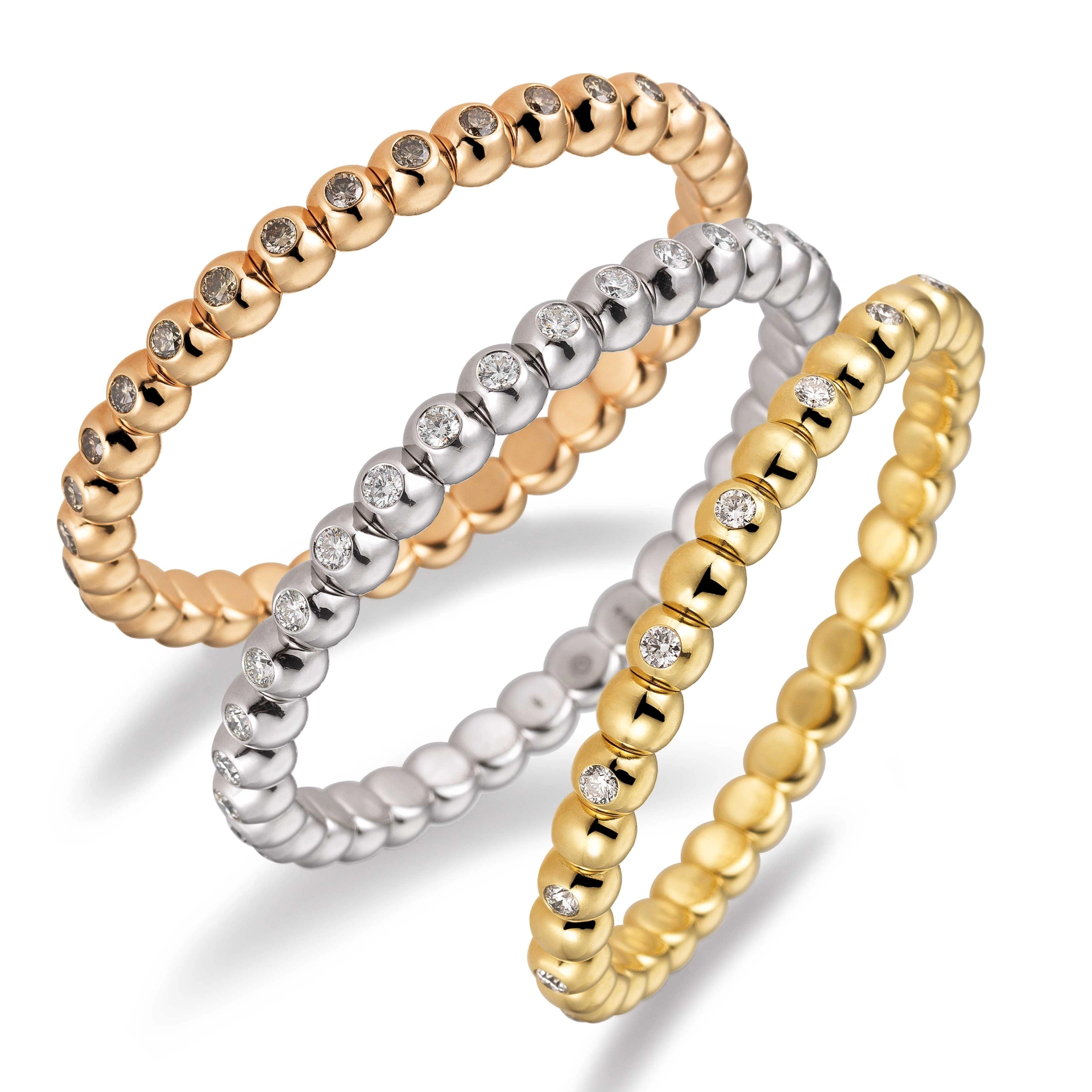 Flexi Brilliant Bracelet from Silhouette Jewelry Balloon 6.48 ct Brown SI 750 Rosegold