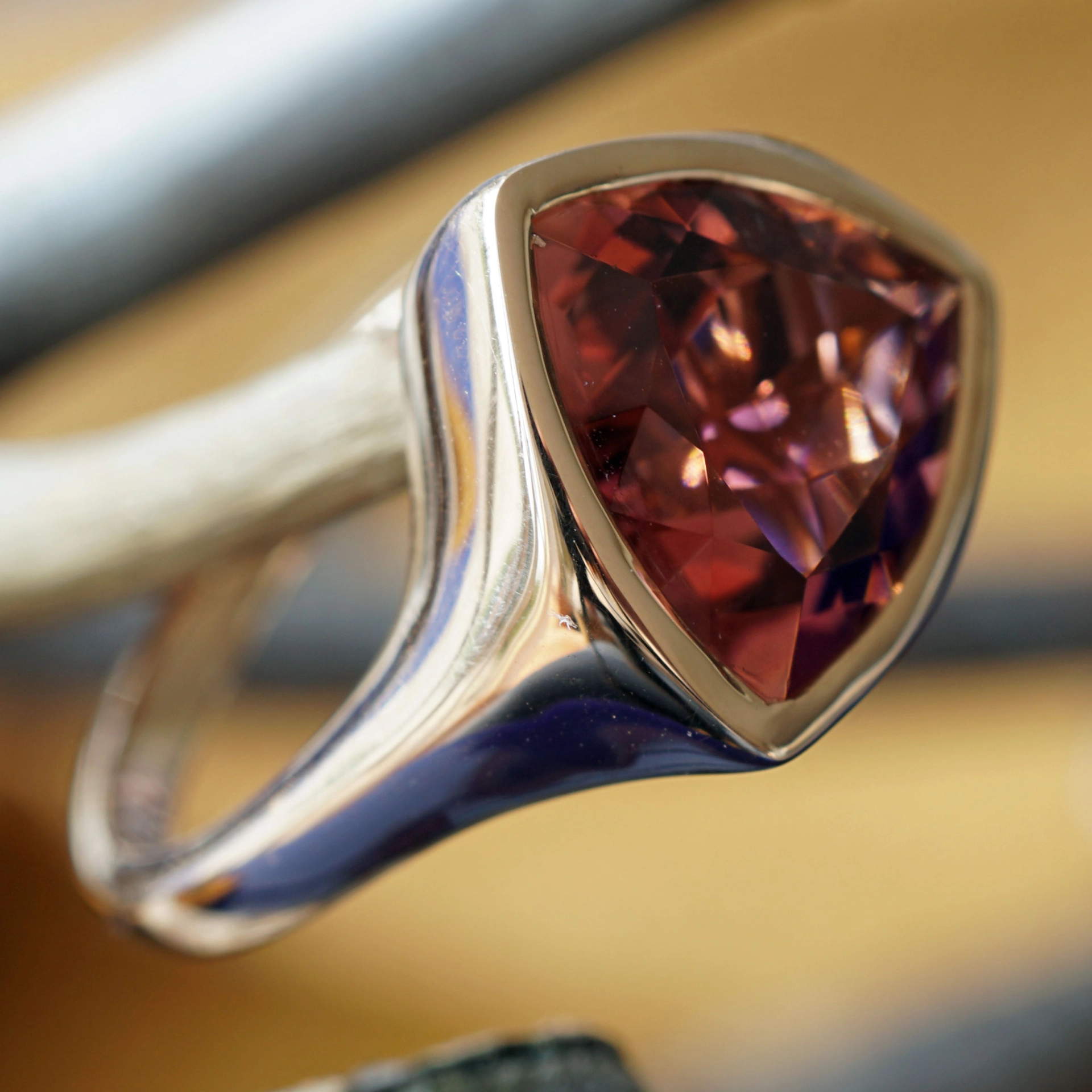 Turmalin Ring 750er Rosegold rot-orange 5.34 ct 15 x 14 mm AAA+