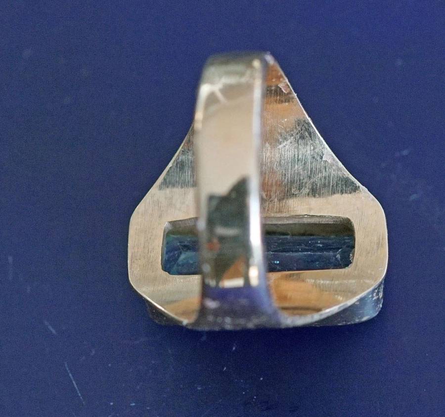 AQUAMARIN Ring Silber rosevergoldet 20 x 9 mm Handarbeit tolle intensive Farbqualität