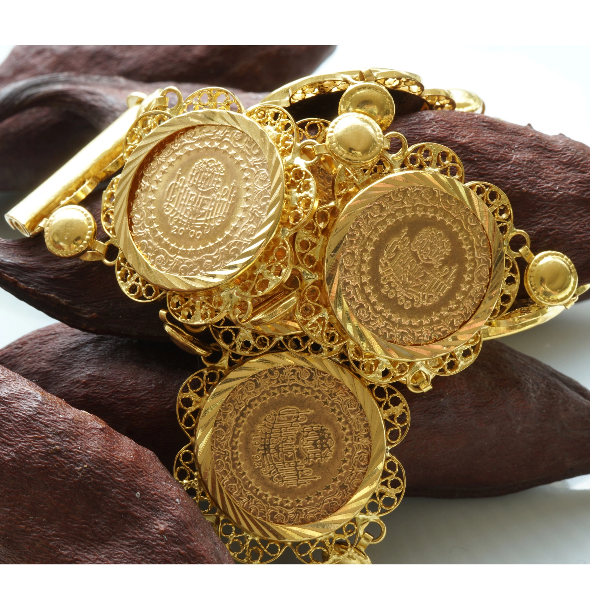 Coin Bracelet 916 Yellow Gold 32 Grams...perfect Gipsy Style