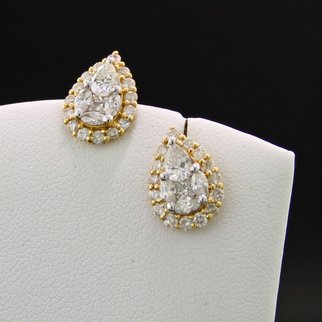 Brillant-Ohrstecker, 750er-Gold, 18 kt Gelbgold,