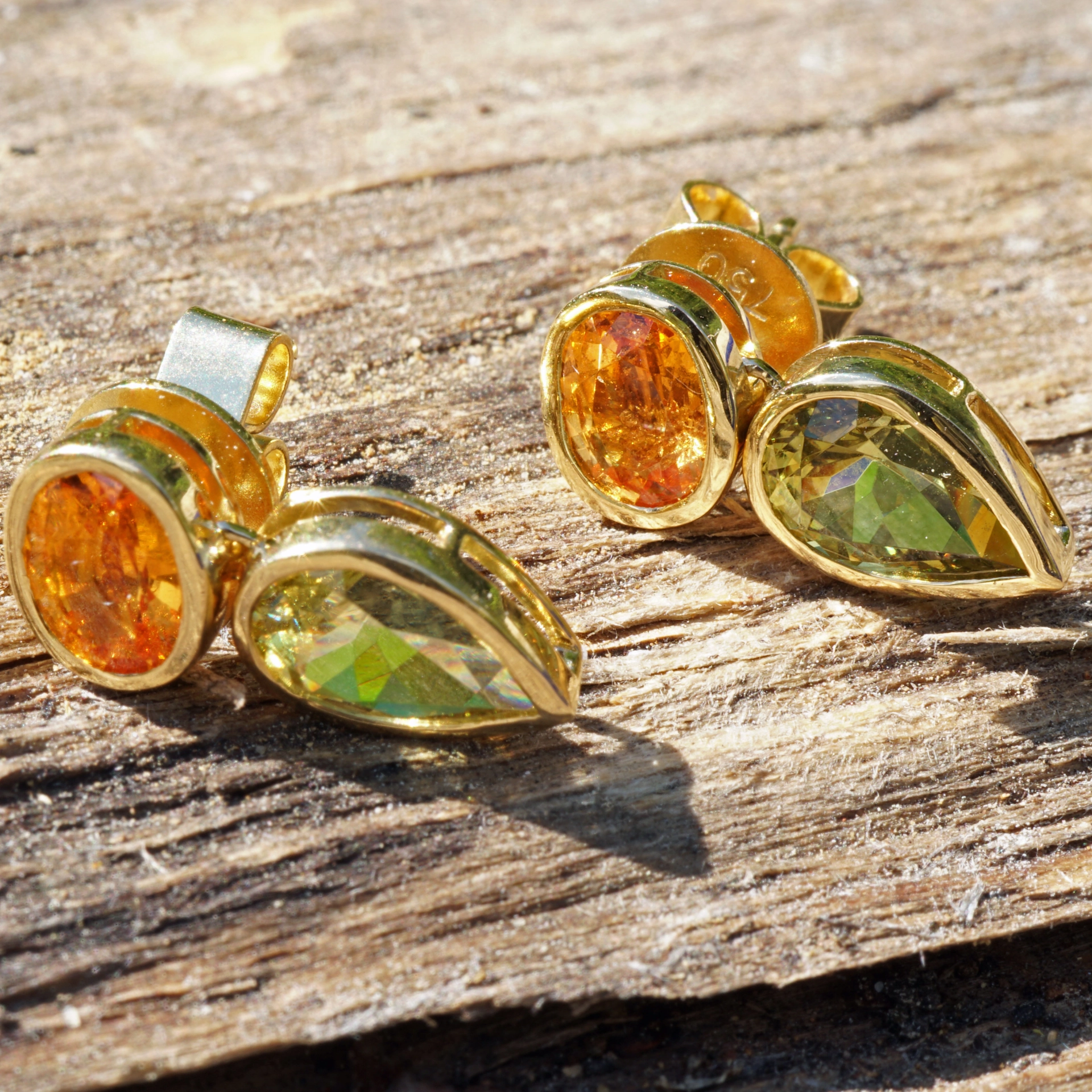 Exotic colors....Mandarin Garnets from Nigeria and Andradite Grossular Garnets  from Mali..