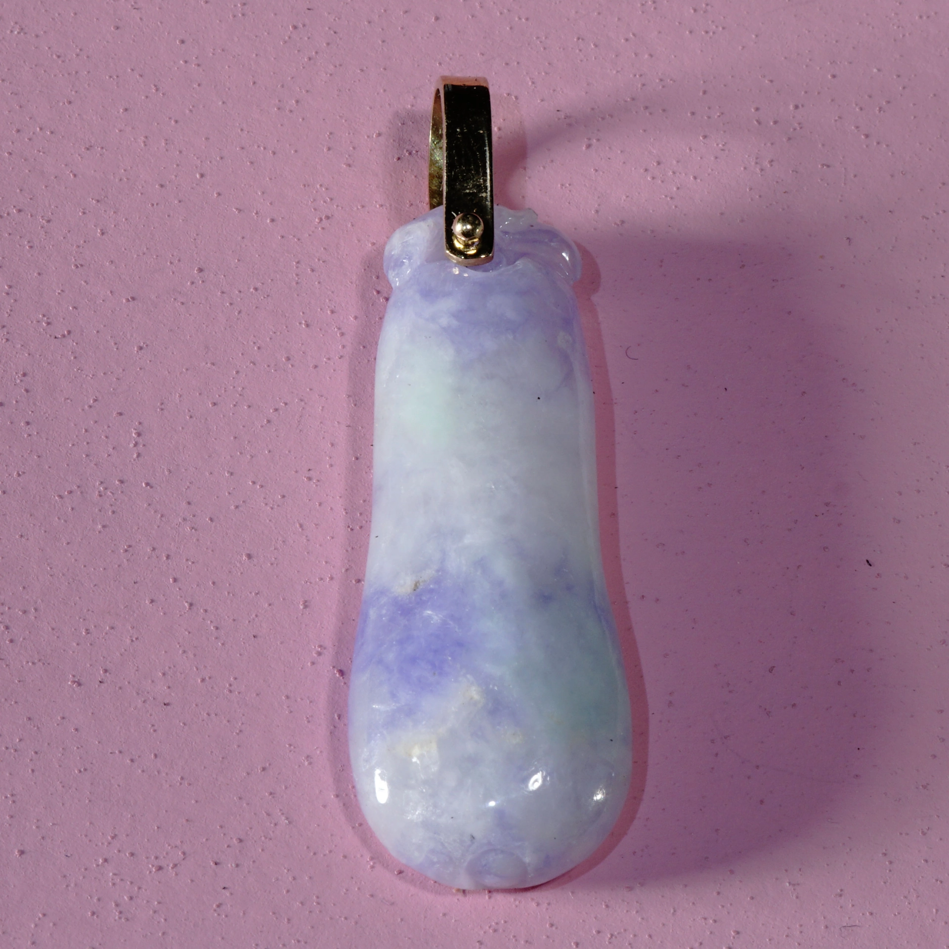 Purple Lavender Jade Pendant with imperial apple neongreen Spots..so beautiful