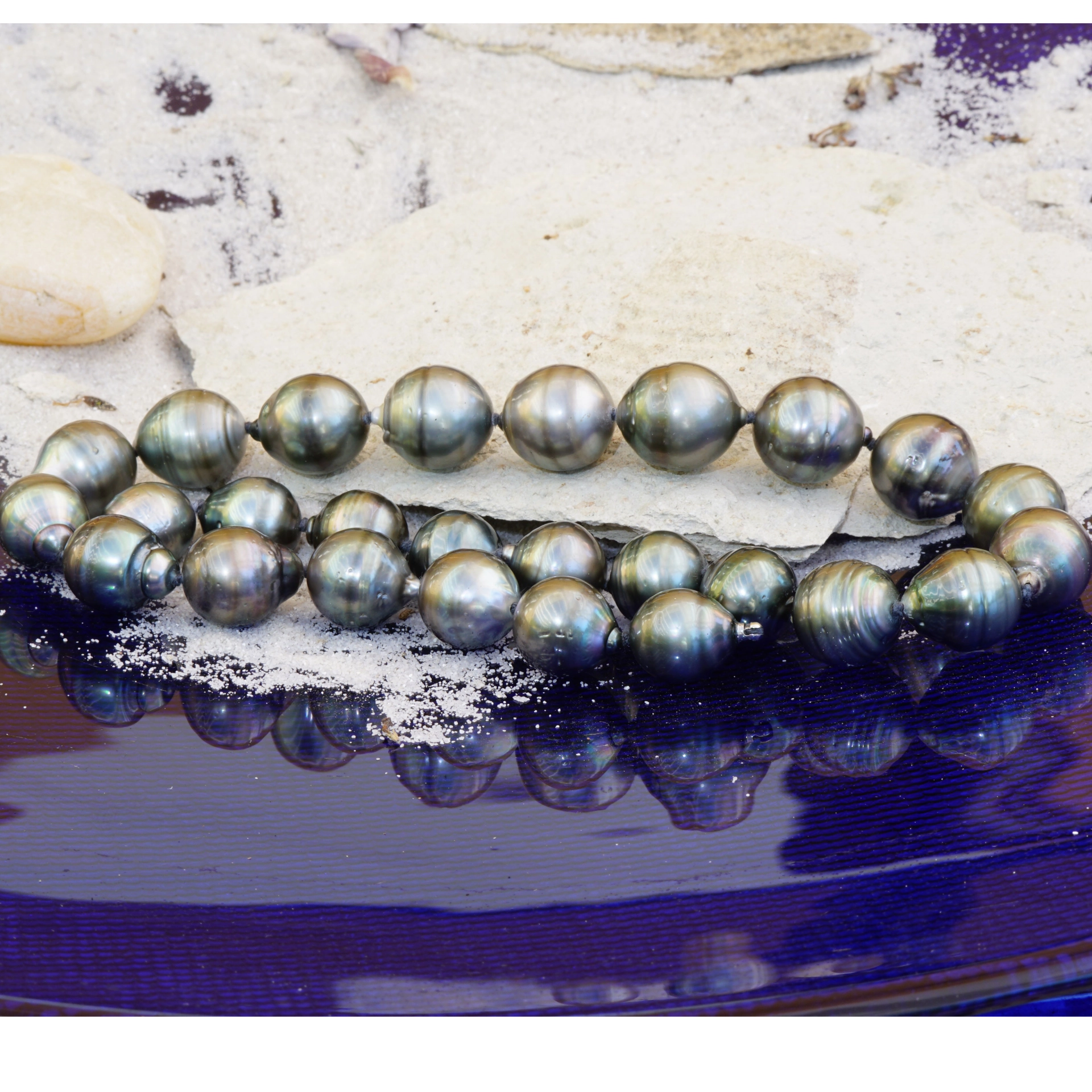 Representative Strand of baroque Tahiti cultured Pearls 12-15 mm