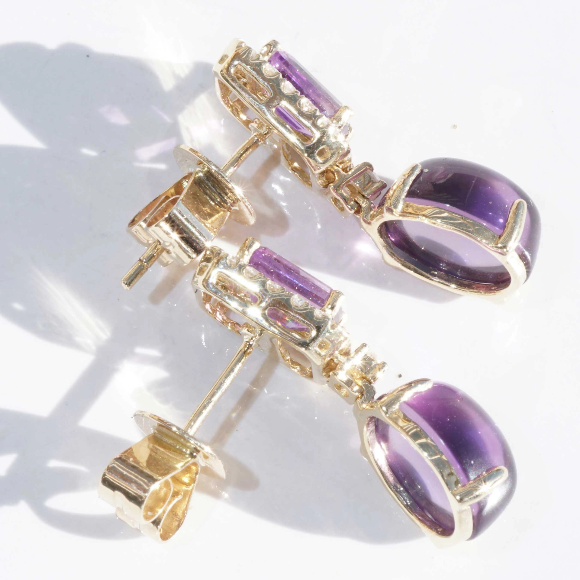 Amethyst Brilliant Earrings 4.60 ct 0.40 ct ....Color Purple to fall in Love