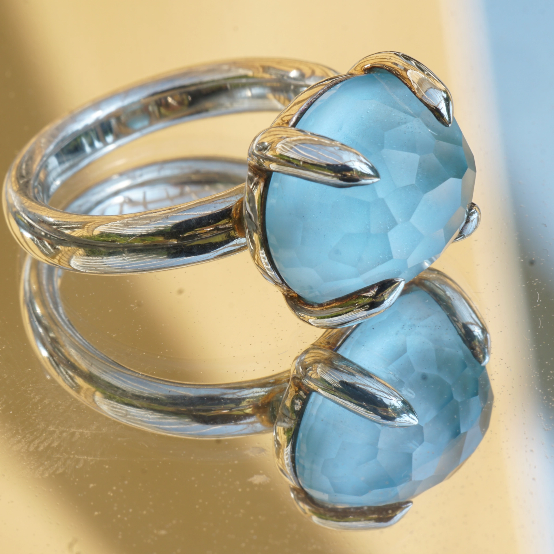 CHILANGO RING Blue Topaz bombastisch 925er Silber neu mit orig. Etui massiv