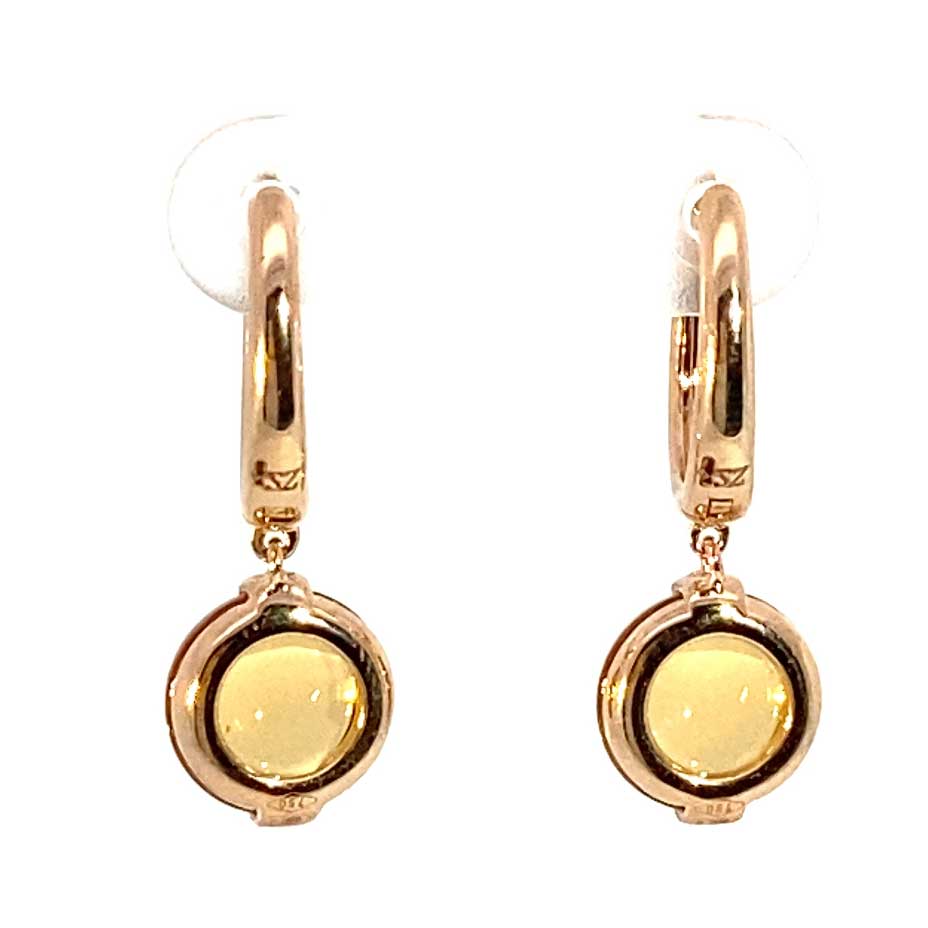 Elegant Citrin Earrings 18 kt Yellowgold 5.71 ct golden Sunshine