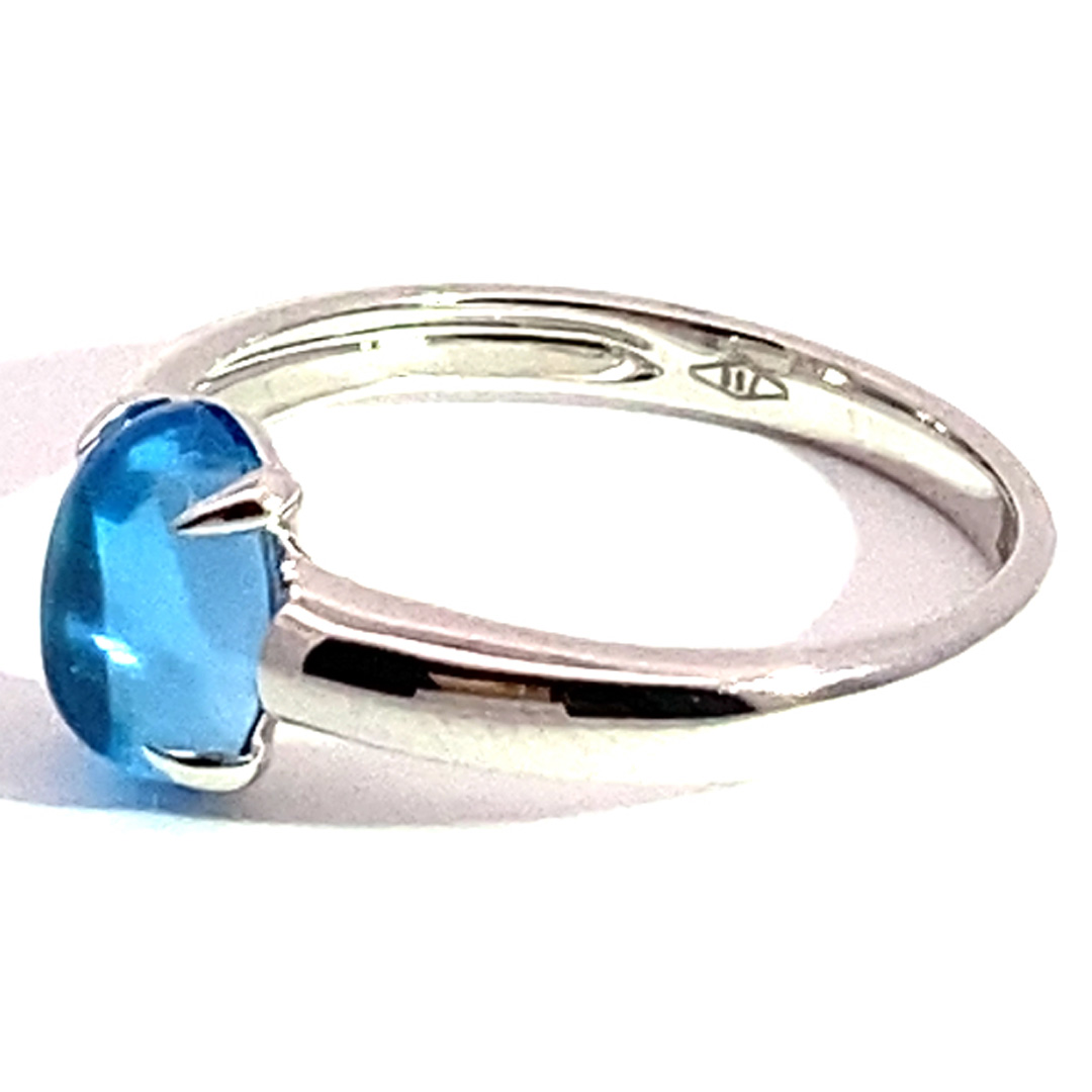 Blue Topaz Ring 750 White Gold Ocean Blue.... sweet Temptation... made in Italy... high-quality