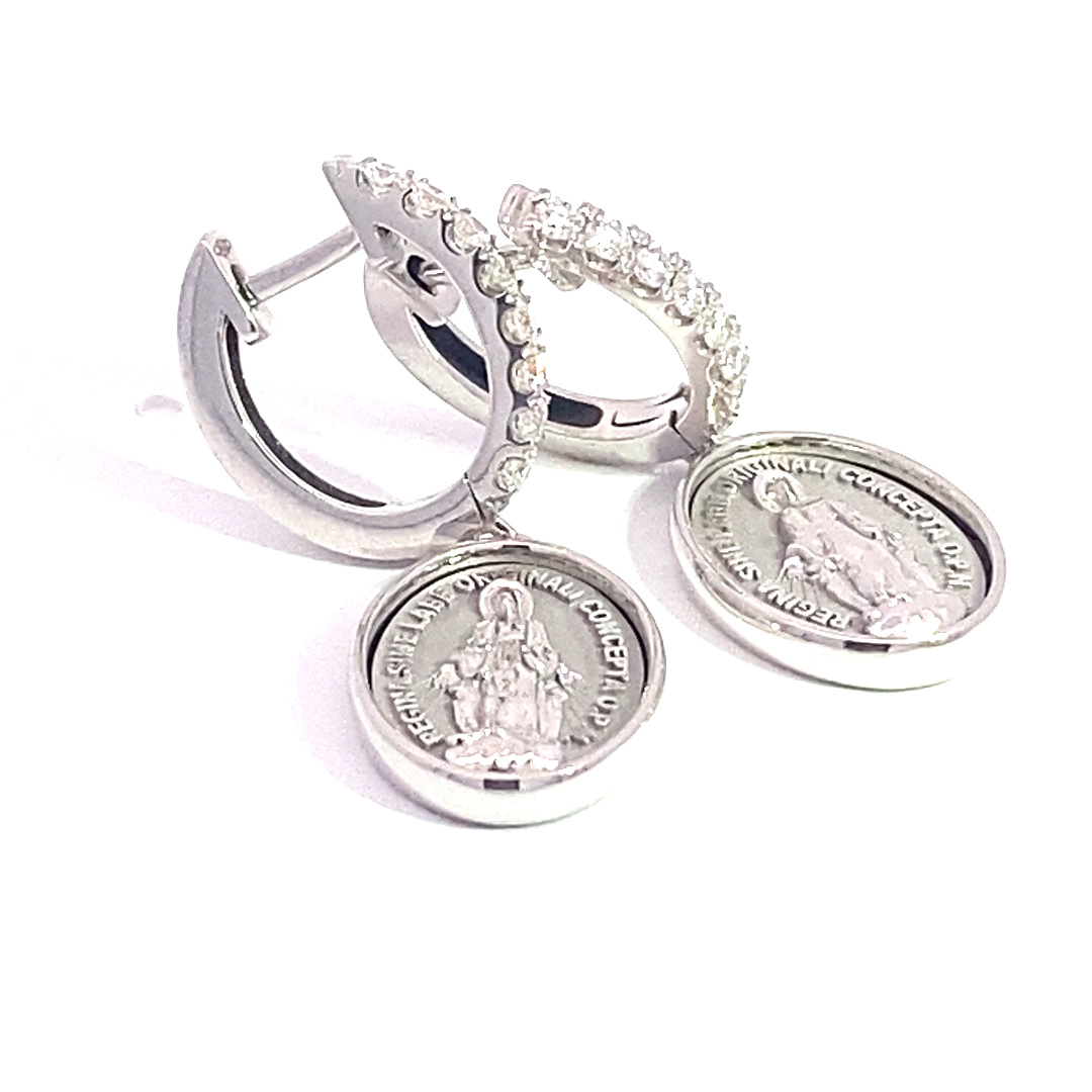 Style Icon Brilliant Madonna Earrings 750 White Gold 0.30 ct TW VS