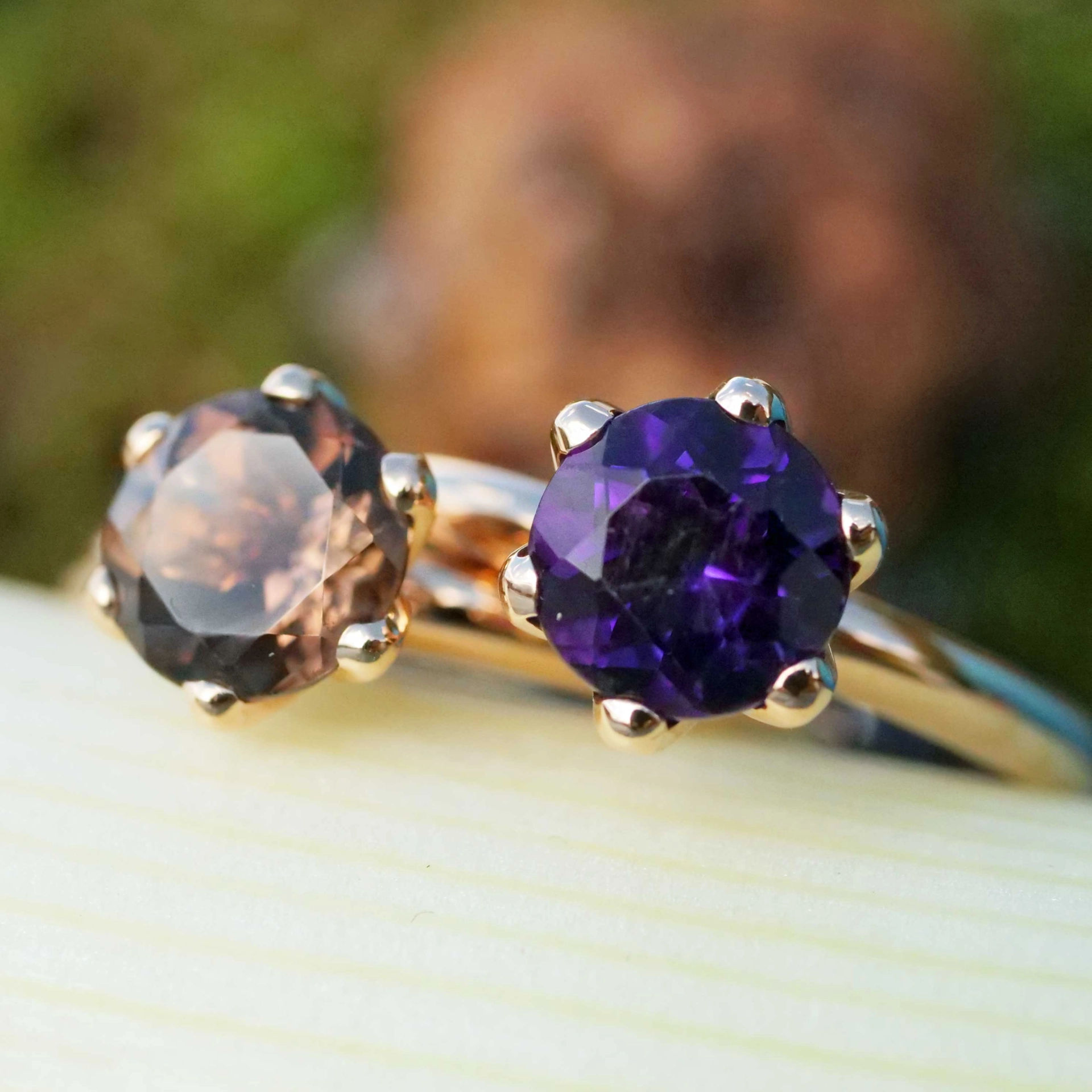 Bestseller Combination Ring made in Valenza...18 kt Rose Gold with Amethyst