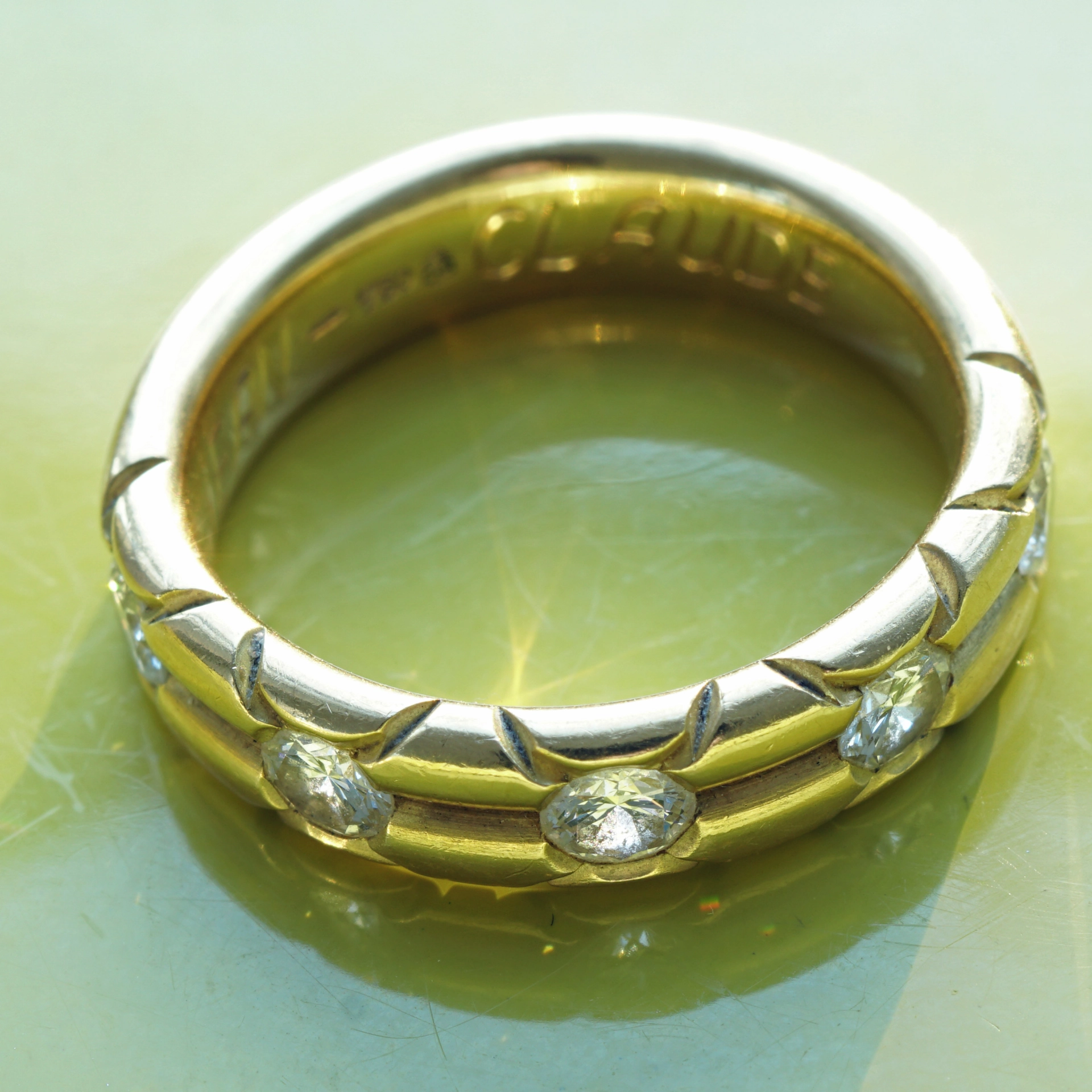 Solid Band Ring...wonderful Brilliants...a perfect Slip-On Ring
